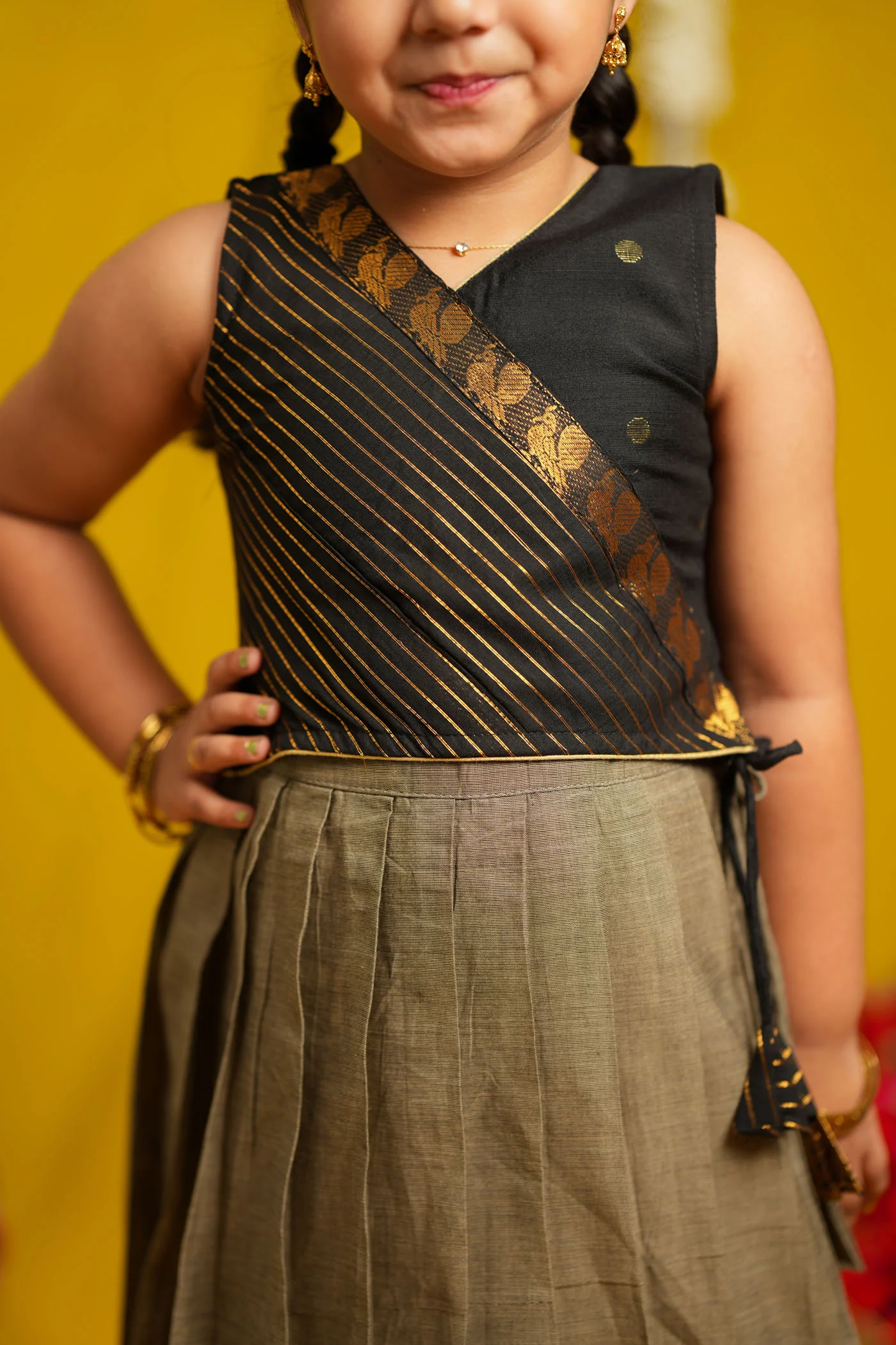 Radhi Grey with Black Lehenga Mini - Image 8