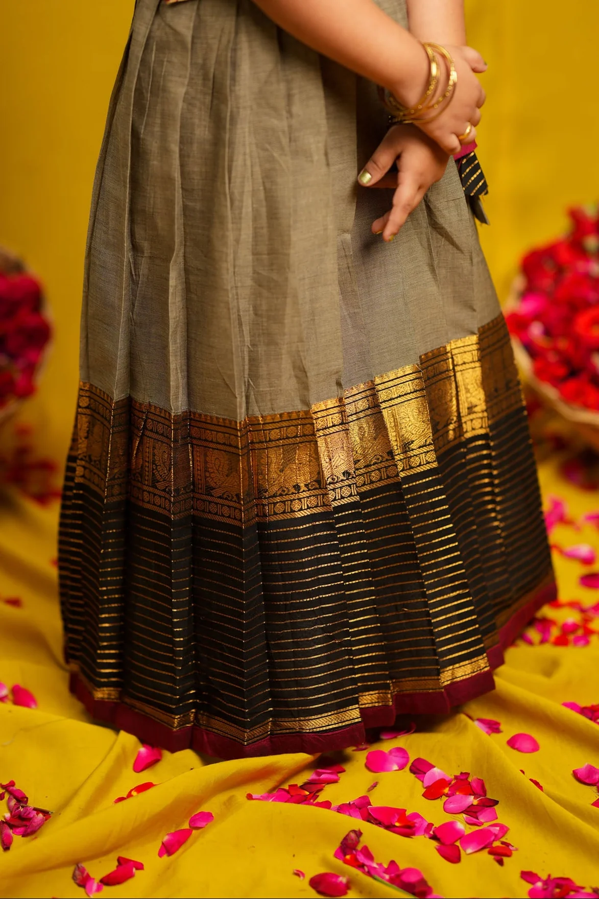 Radhi Grey with Black Lehenga Mini - Image 9