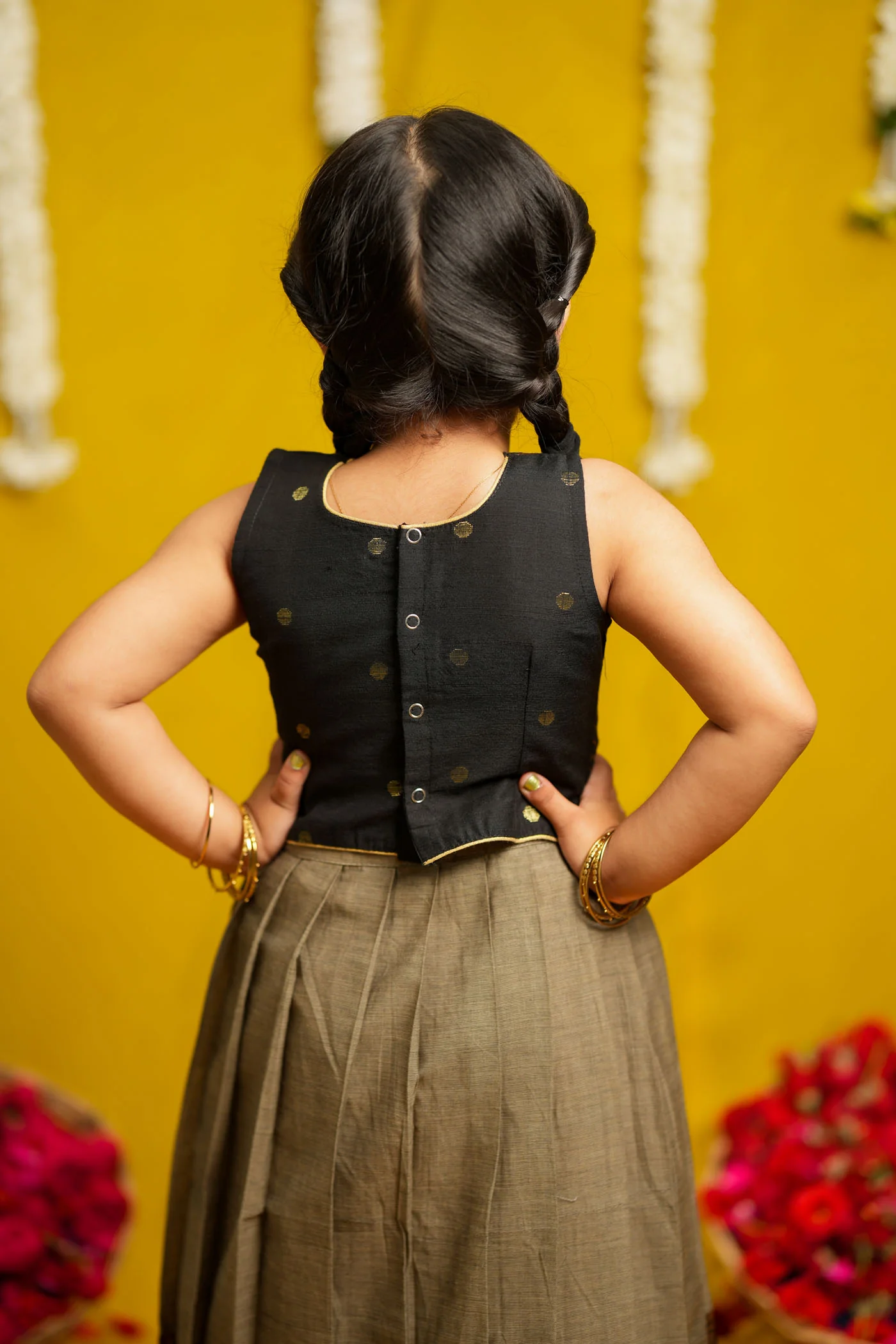 Radhi Grey with Black Lehenga Mini - Image 7