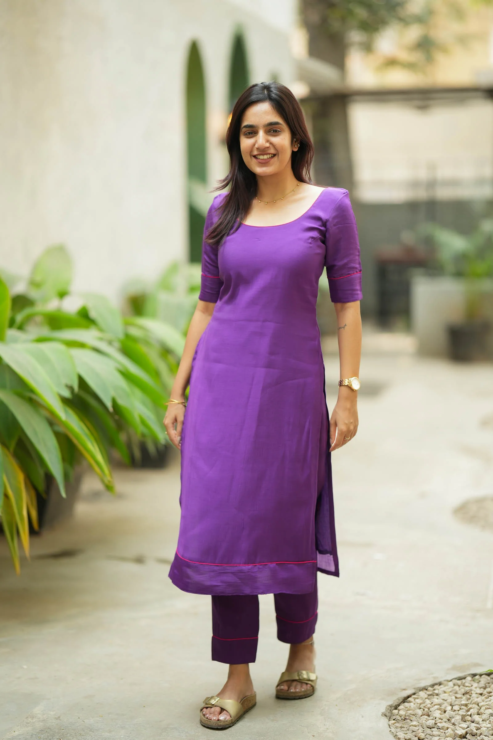 Raha Violet Kurti Set (Set of 2) - Image 2
