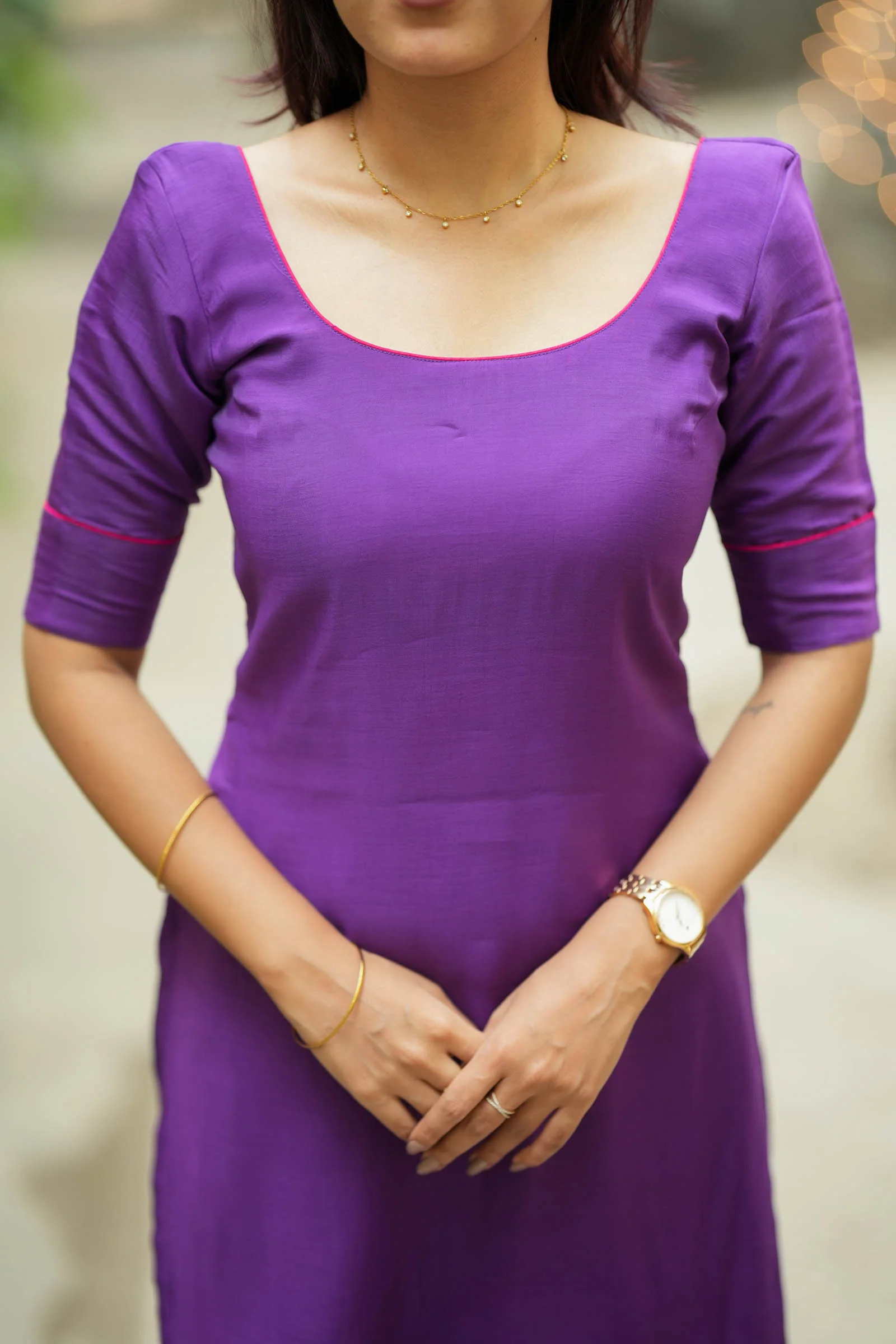 Raha Violet Kurti Set (Set of 2) - Image 7