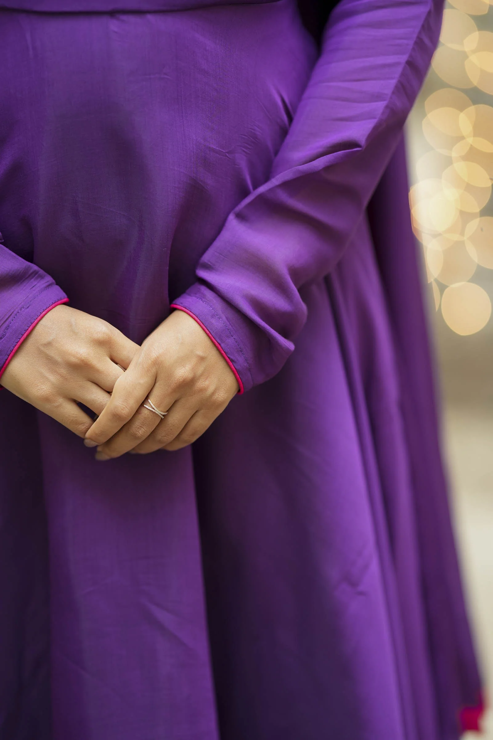 Raha Violet Anarkali Dress - Image 5