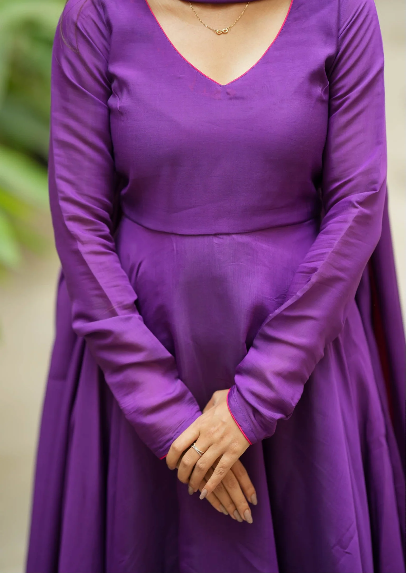 Raha Violet Anarkali Dress - Image 6
