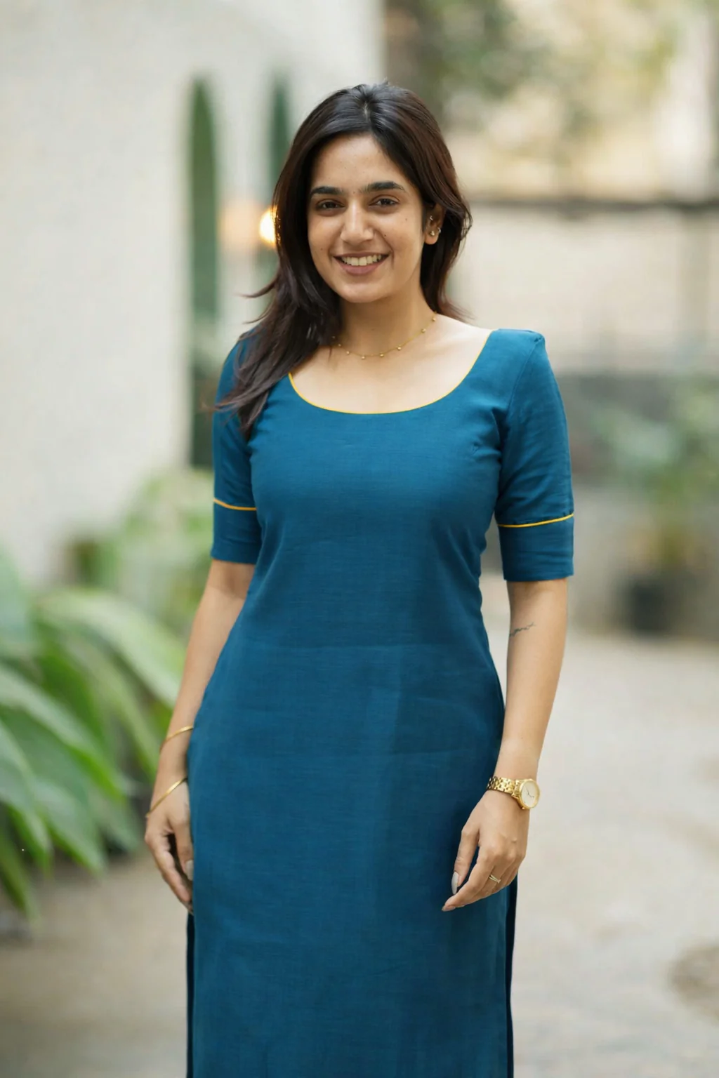 Raha Teal Kurti Set (Set of 2) - Image 5