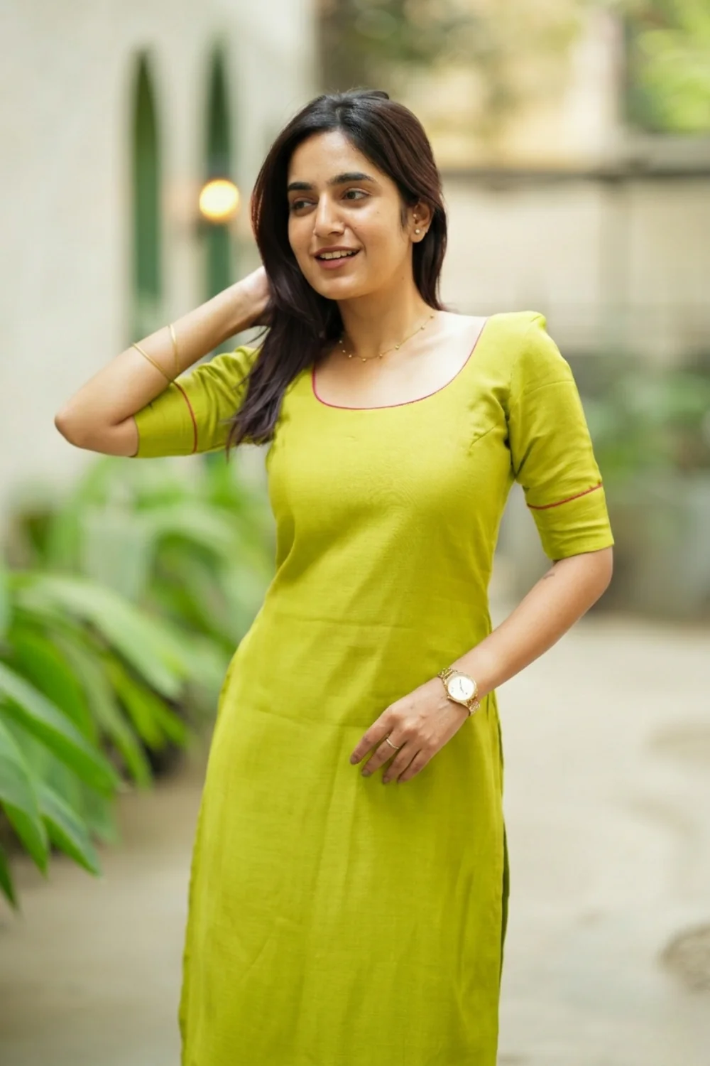 Raha Lime Green Kurti Set (Set of 2) - Image 3