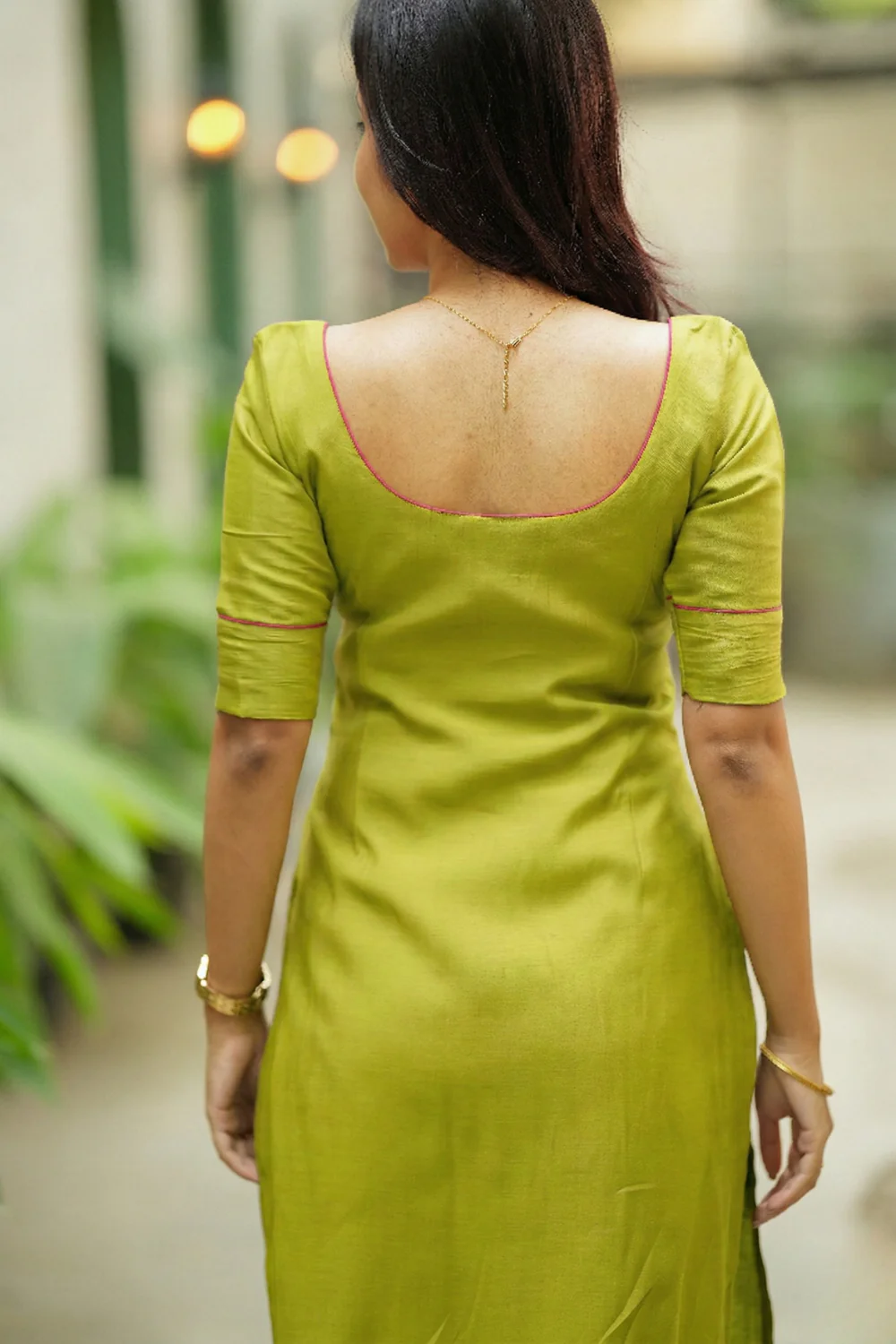 Raha Lime Green Kurti Set (Set of 2) - Image 4