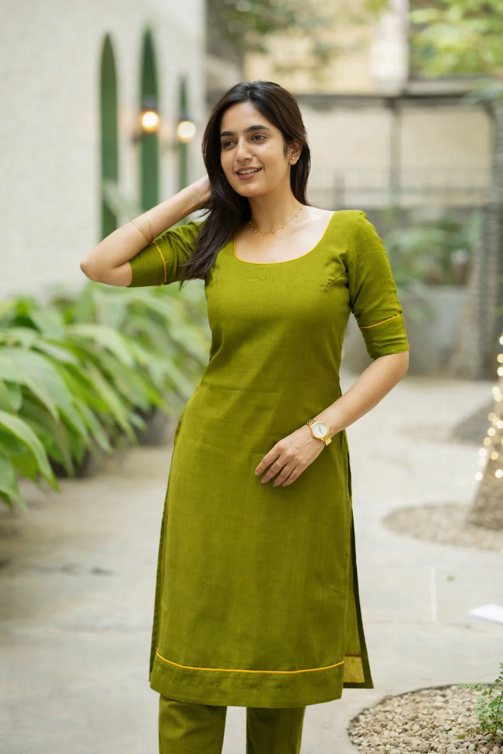 Raha Green Kurti Set (Set of 2) - Image 2