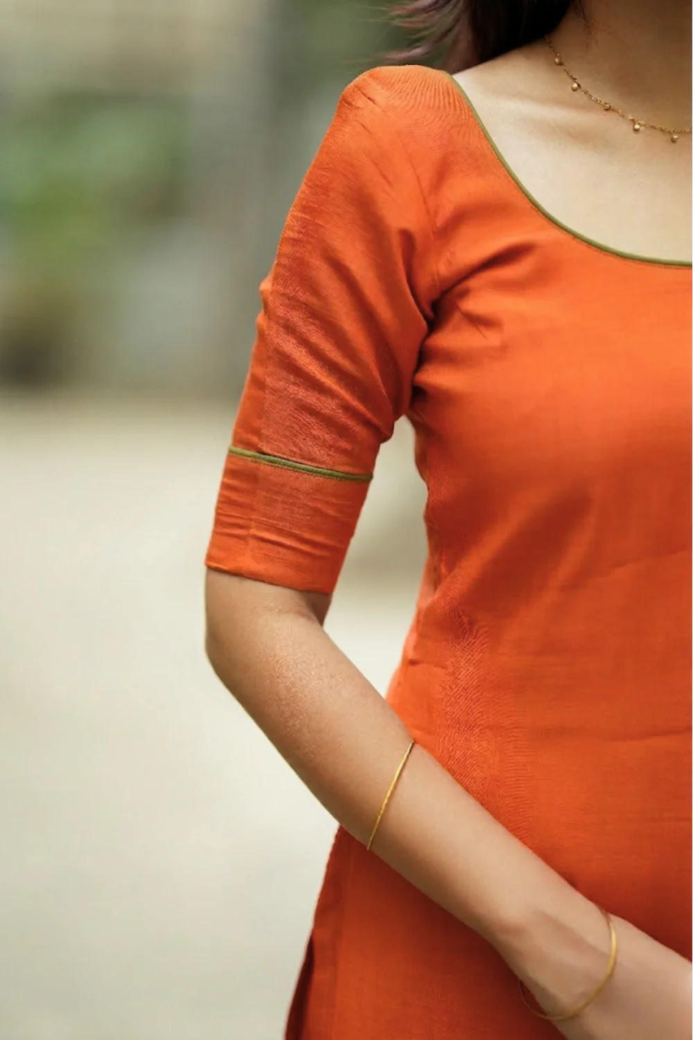 Raha Rust Orange Kurti Set (Set of 2) - Image 4