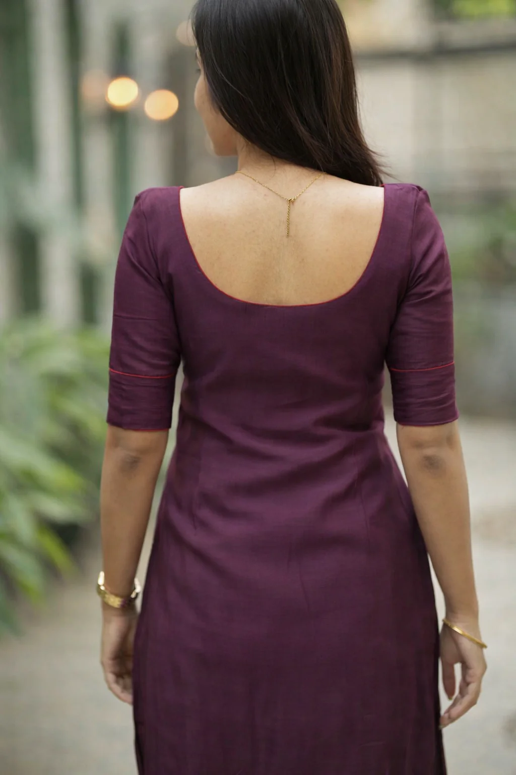 Raha Wine Kurti Set (Set of 2) - Image 3