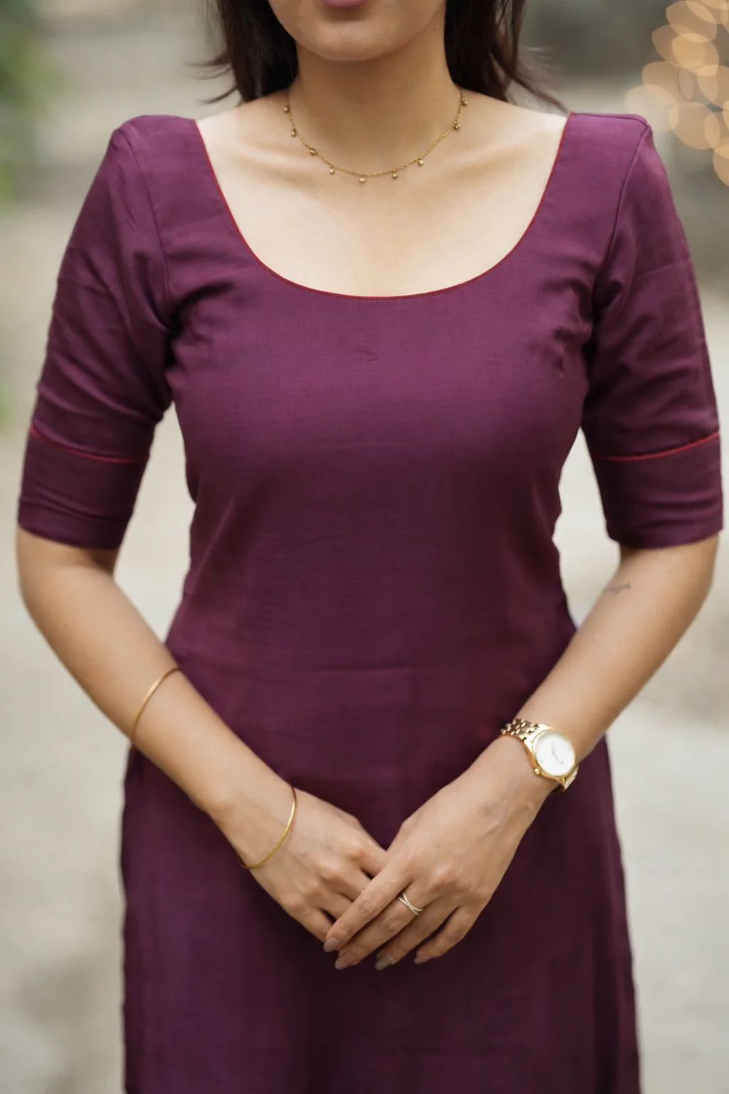 Raha Wine Kurti Set (Set of 2) - Image 4