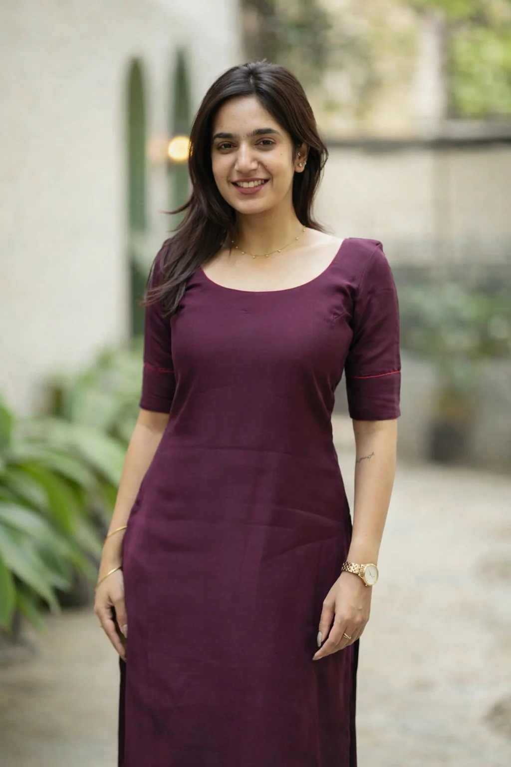 Raha Wine Kurti Set (Set of 2) - Image 5