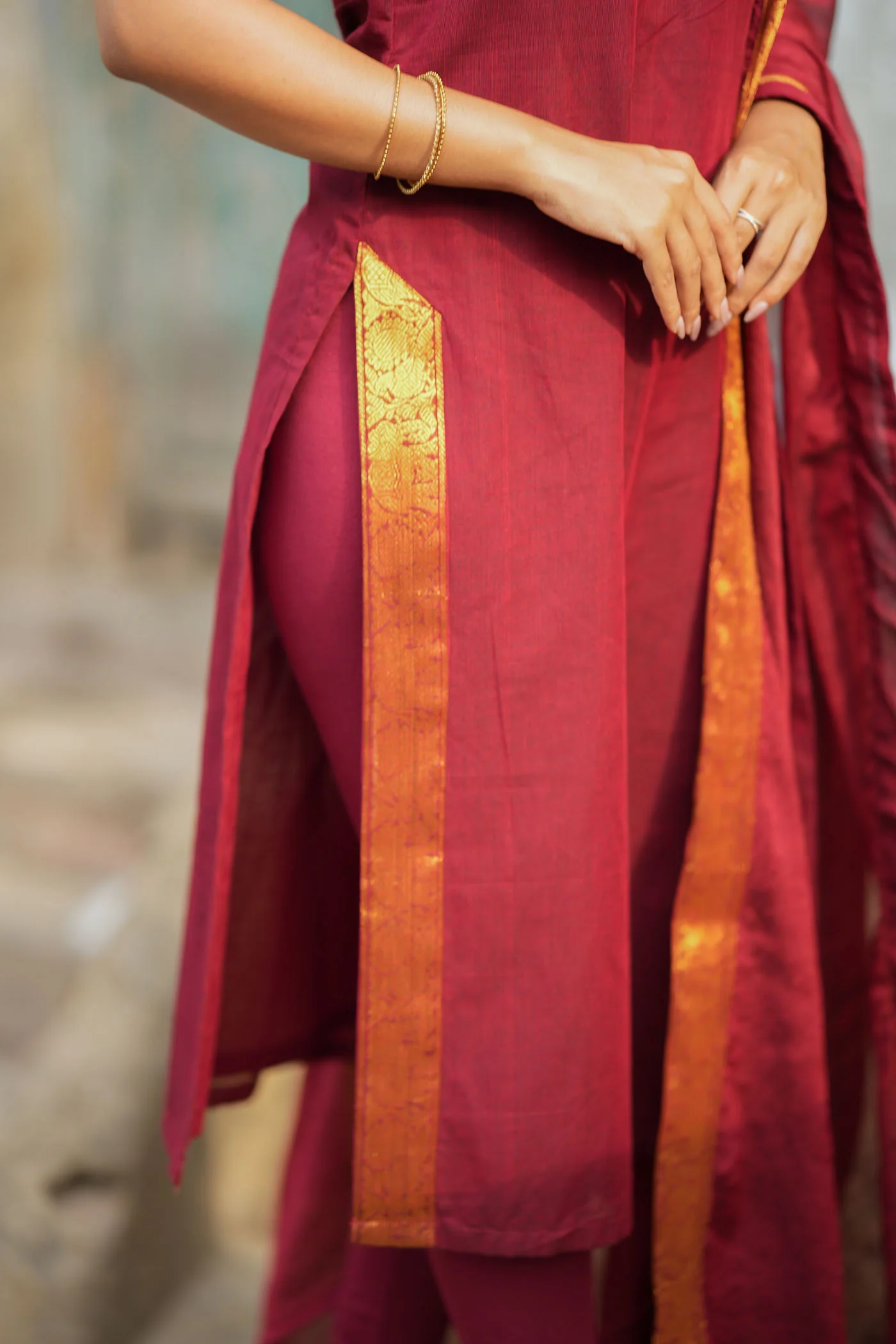 Riddhi Maroon Kurti Set (Set of 2 ) - Image 6
