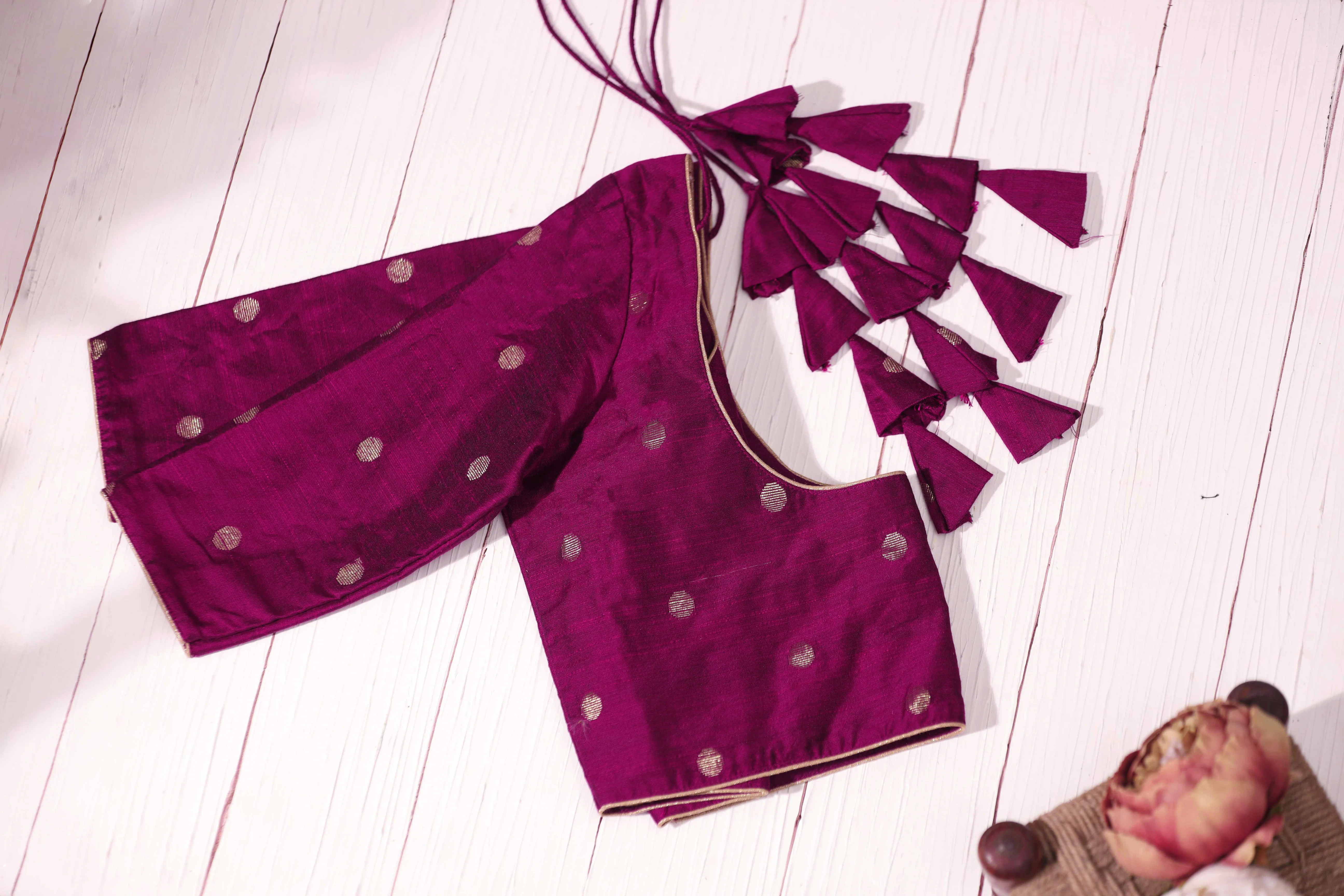Blouse- Saatvika Magenta - Image 3