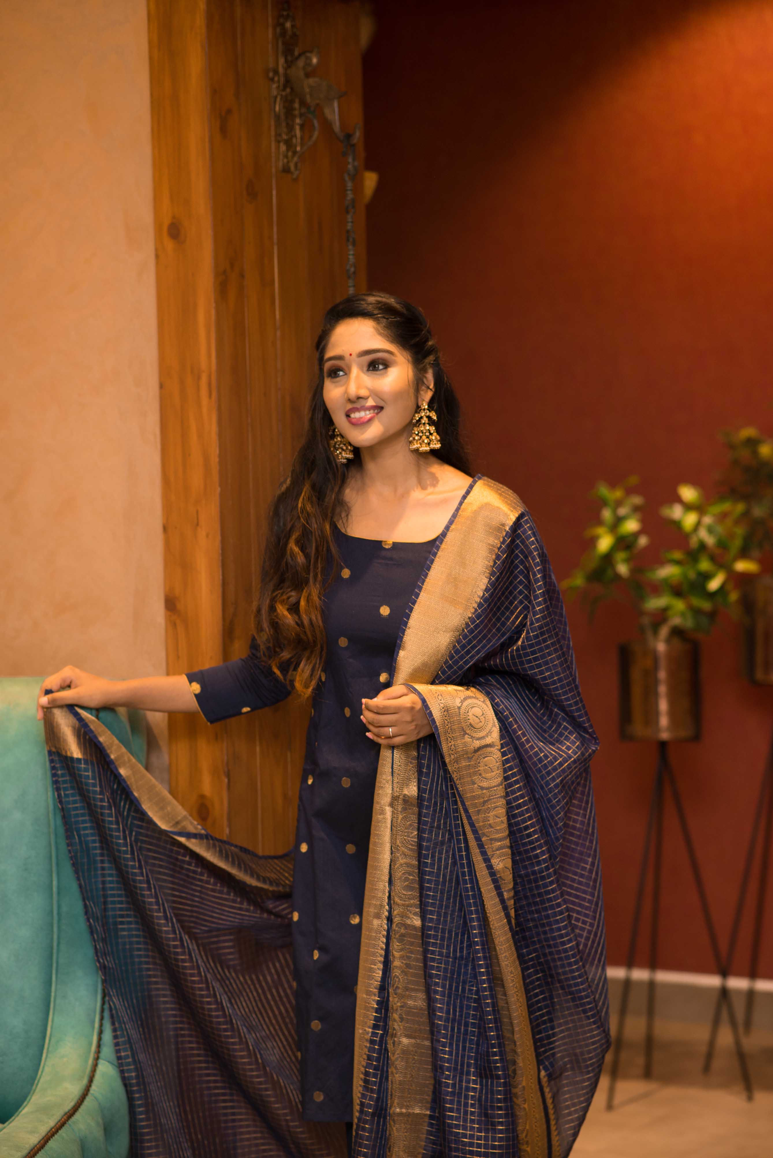 Saatvika Navy Blue Mom & Me - Image 11