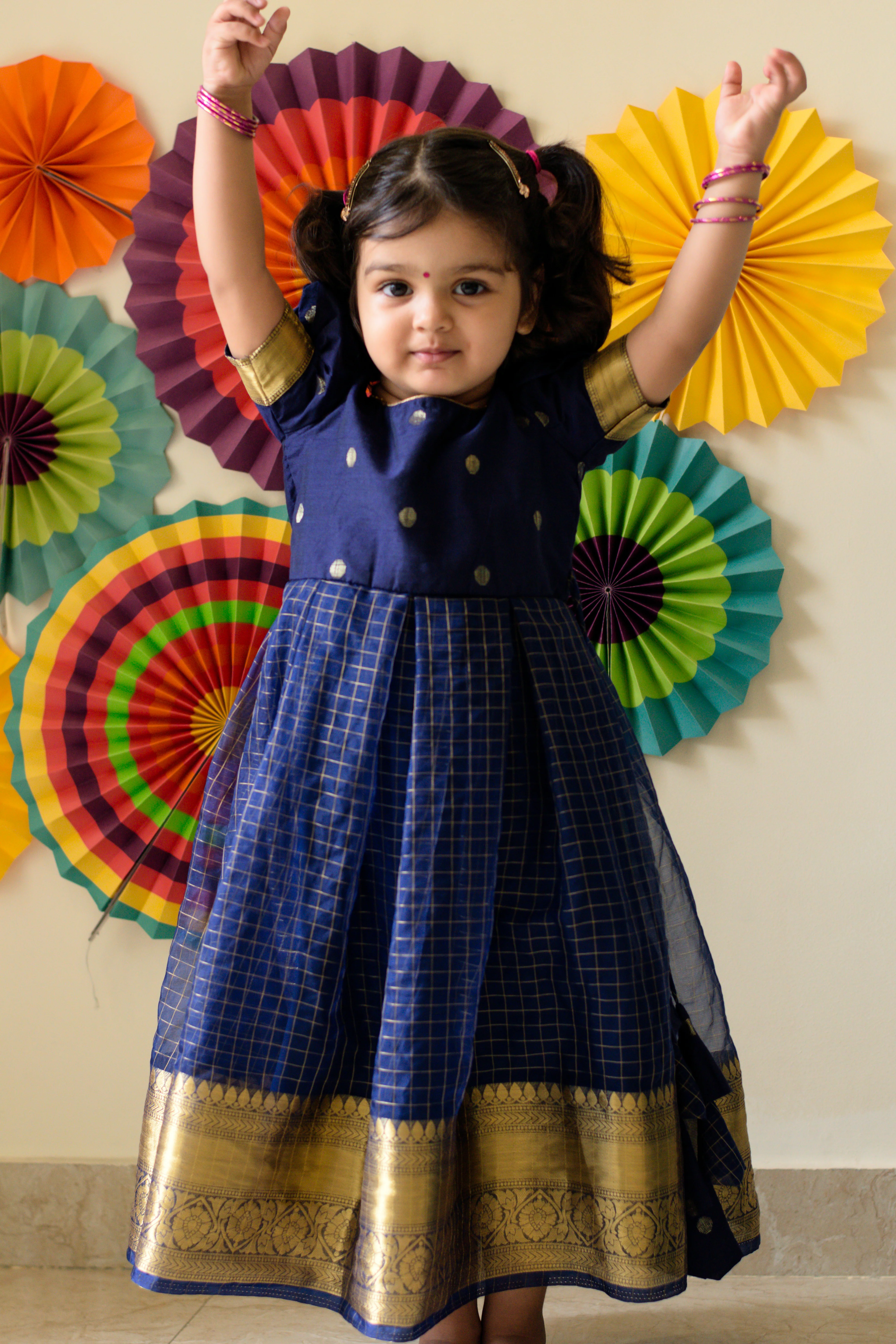 Saatvika Navy Blue Mom & Me - Image 7