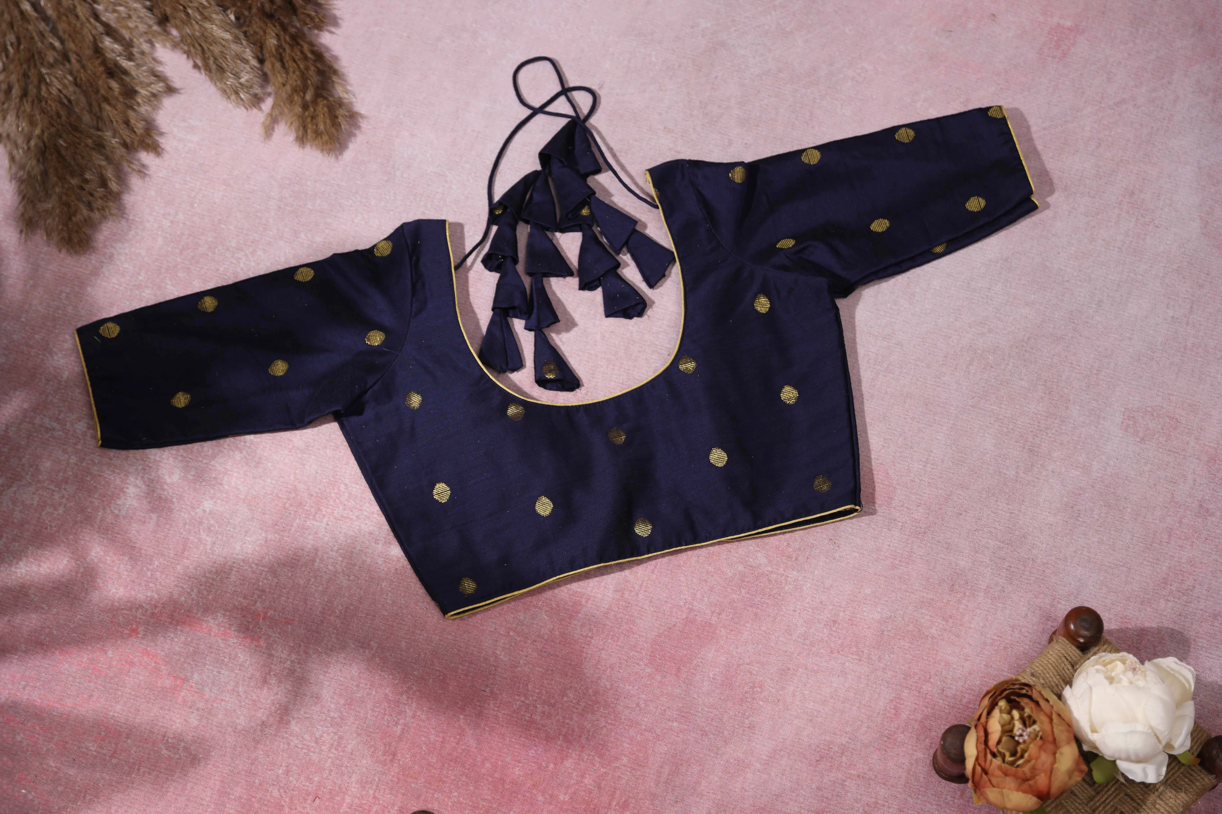Blouse- Saatvika Navy - Image 3