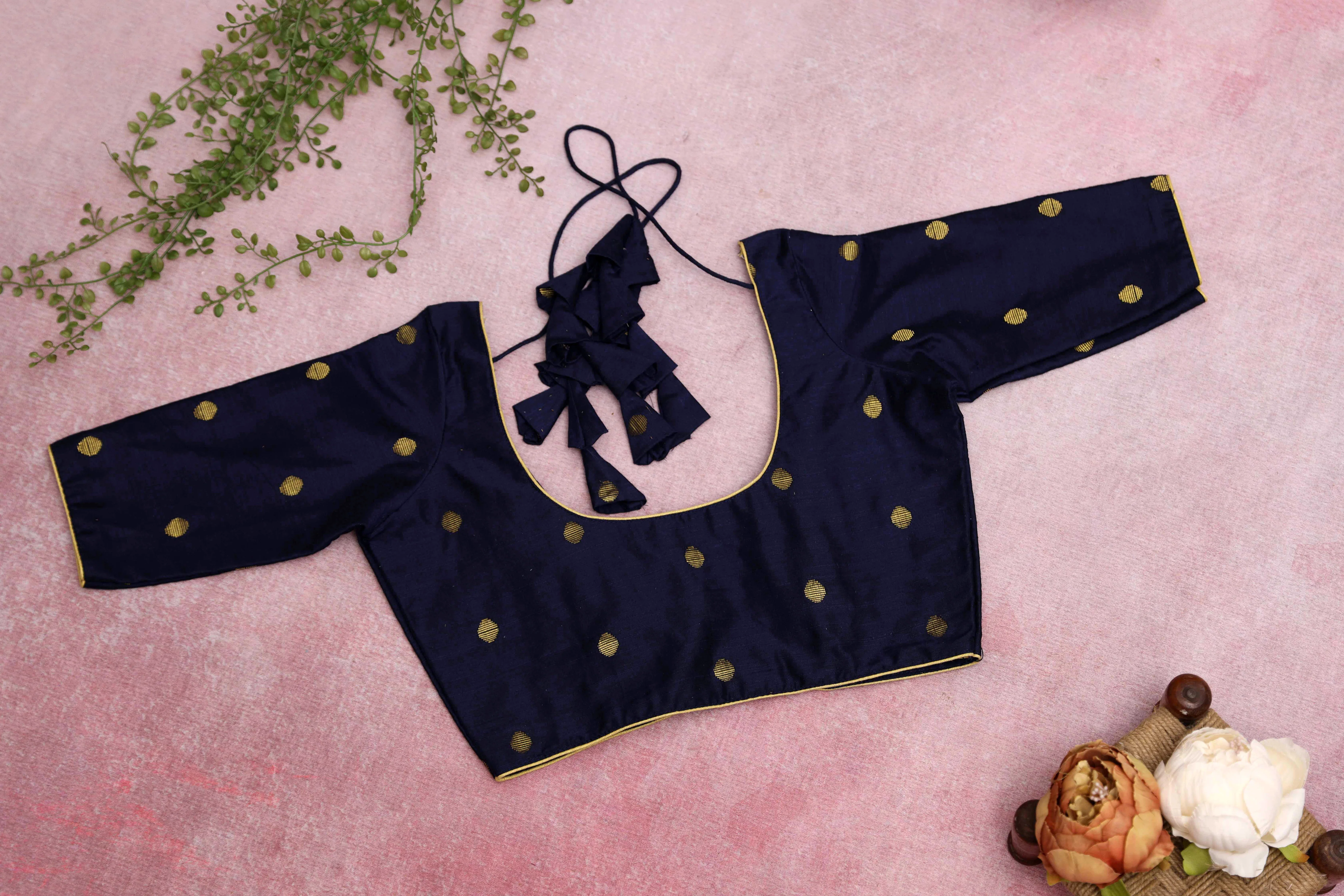 Blouse- Saatvika Navy - Image 4