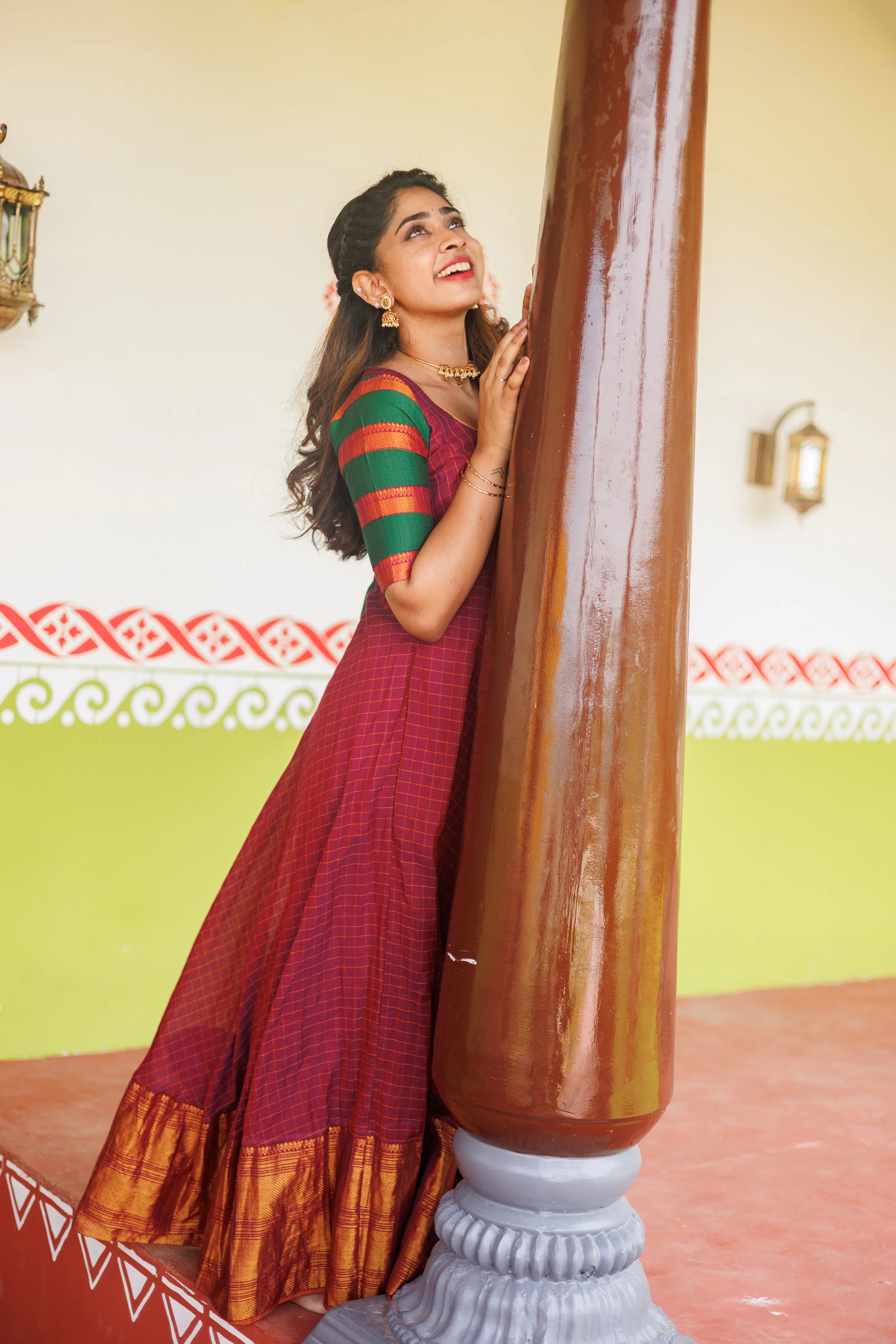 Sahana Magenta Narayanpet Cotton Dress - Image 12