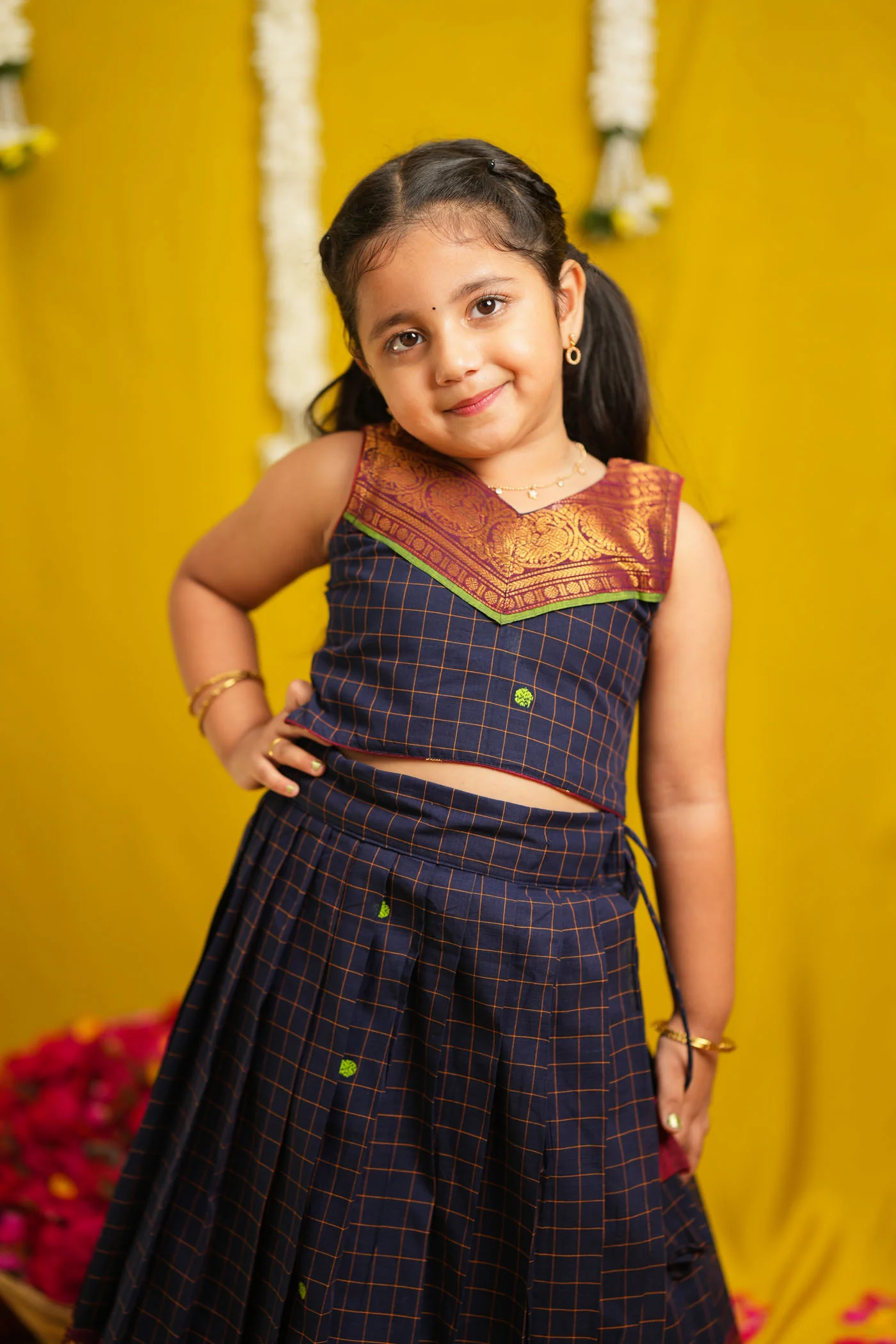 Sana Navy Blue Lehenga Mini - Image 5
