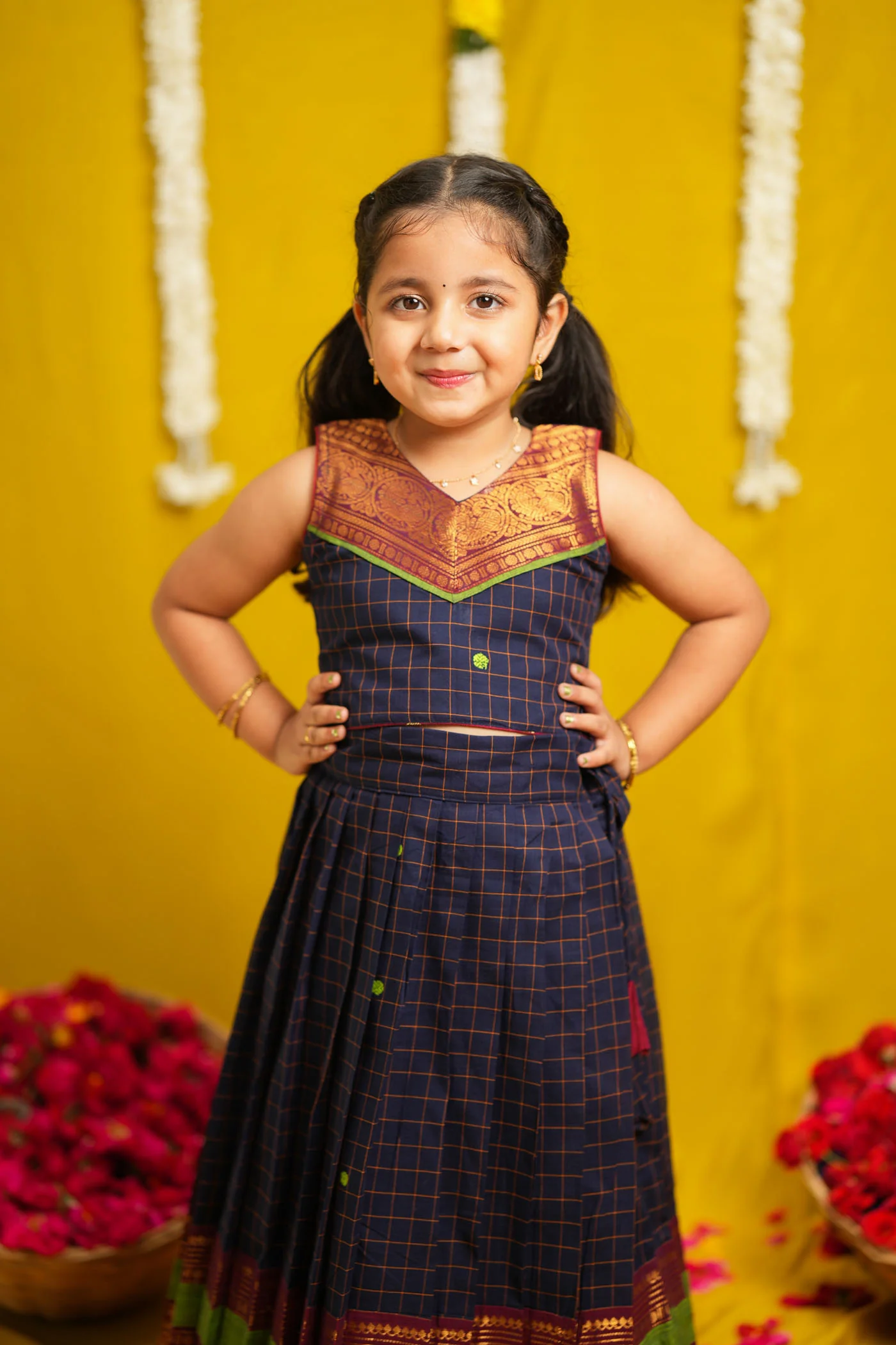 Sana Navy Blue Lehenga Mini - Image 3