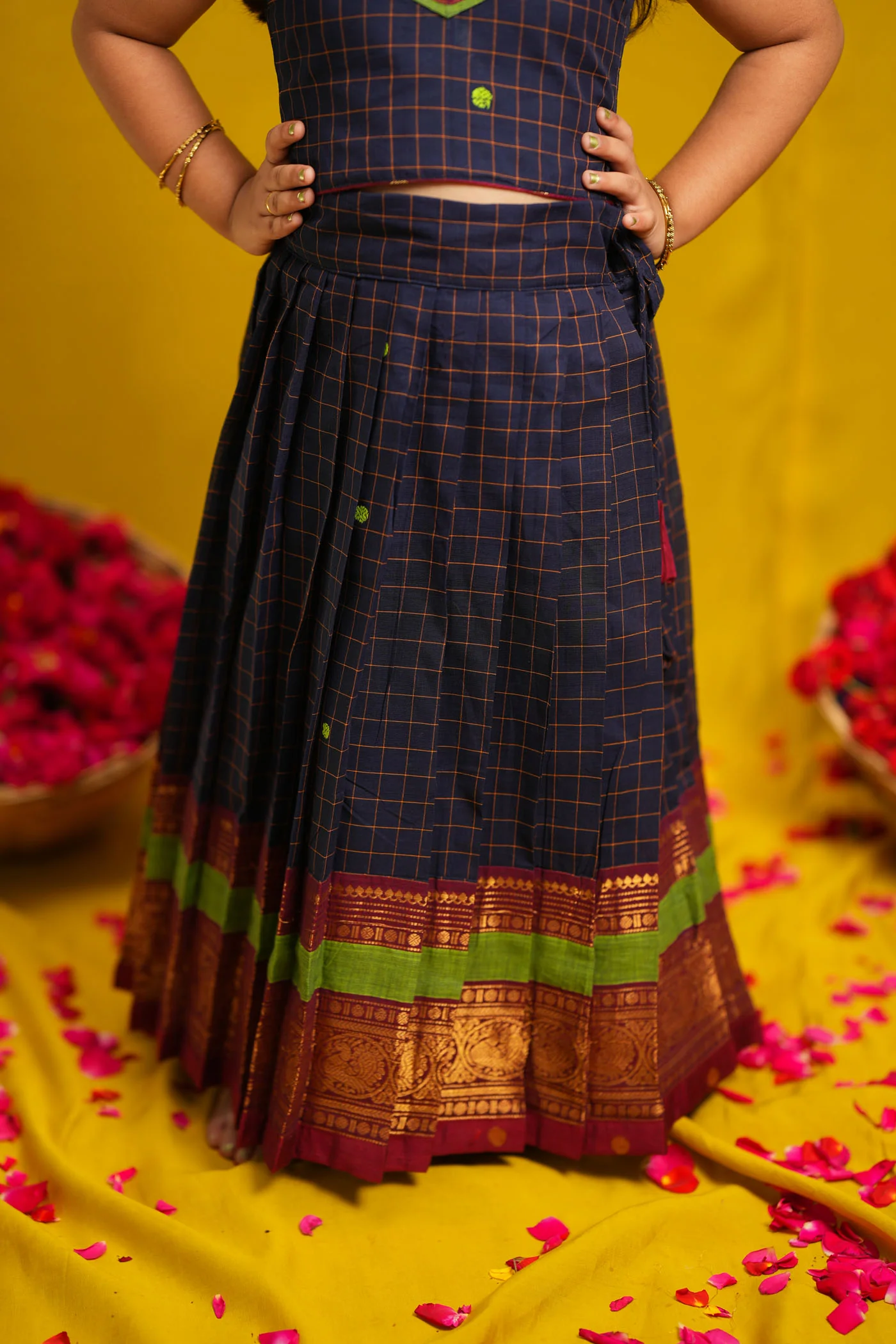Sana Navy Blue Lehenga Mini - Image 7
