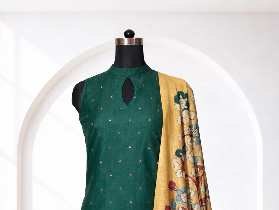 Shalini Green Kurti With Dupatta - Image 2