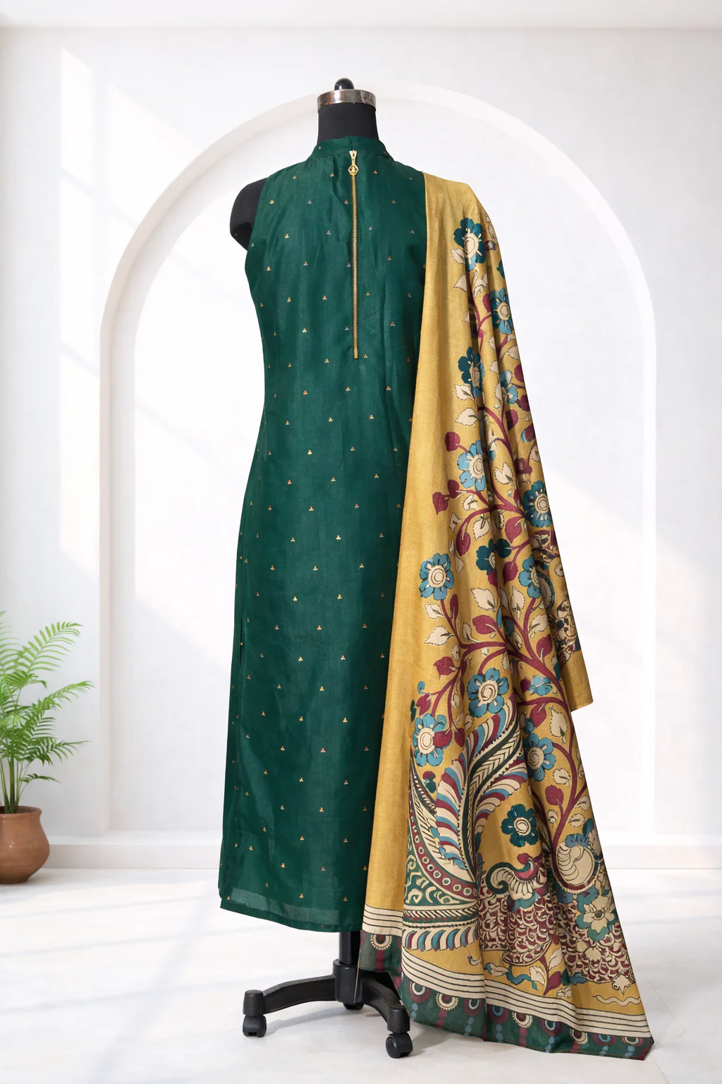 Shalini Green Kurti With Dupatta - Image 4