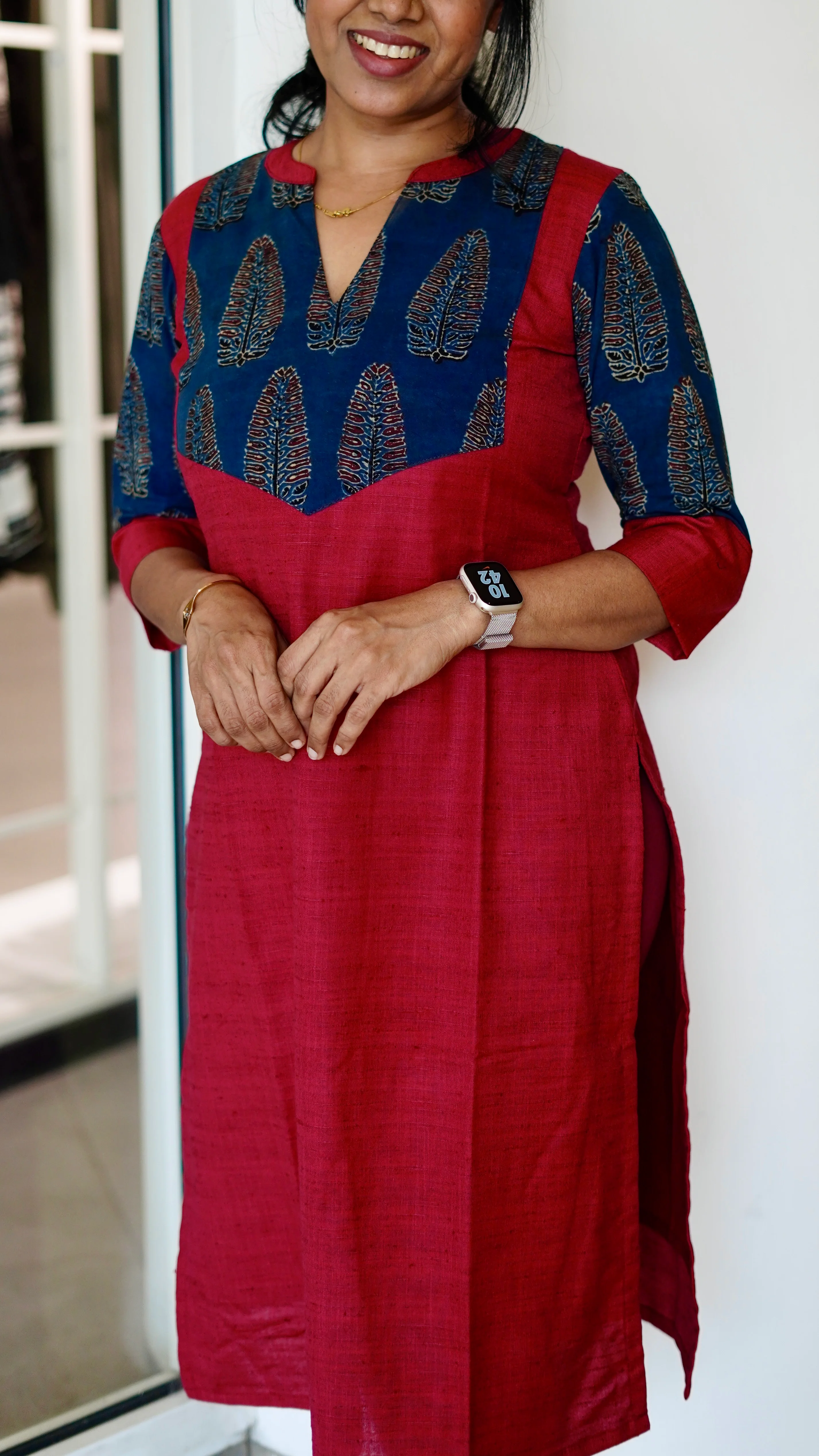 IMD - Shanvika Red Cotton Kurti - Image 2