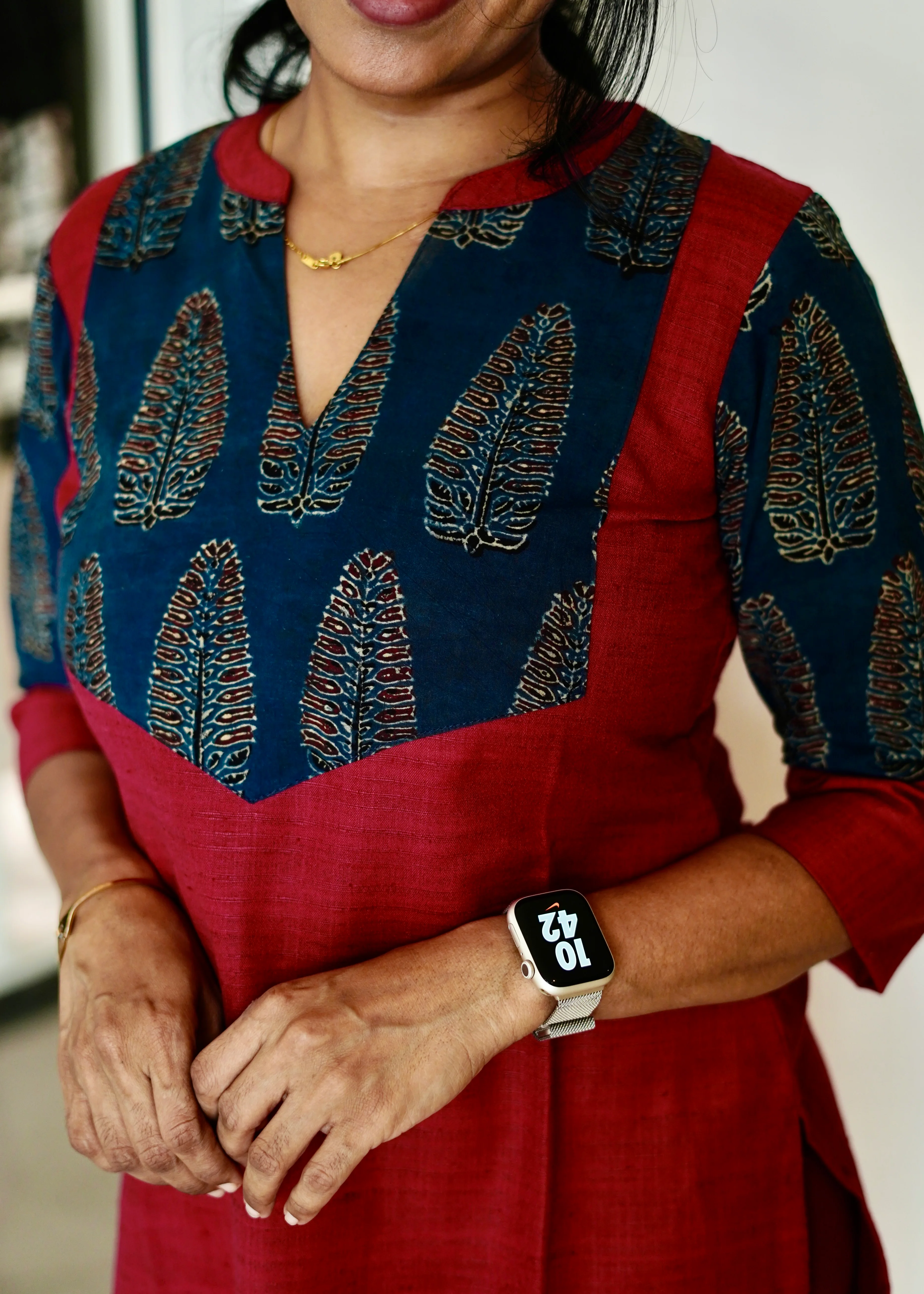 IMD - Shanvika Red Cotton Kurti - Image 3