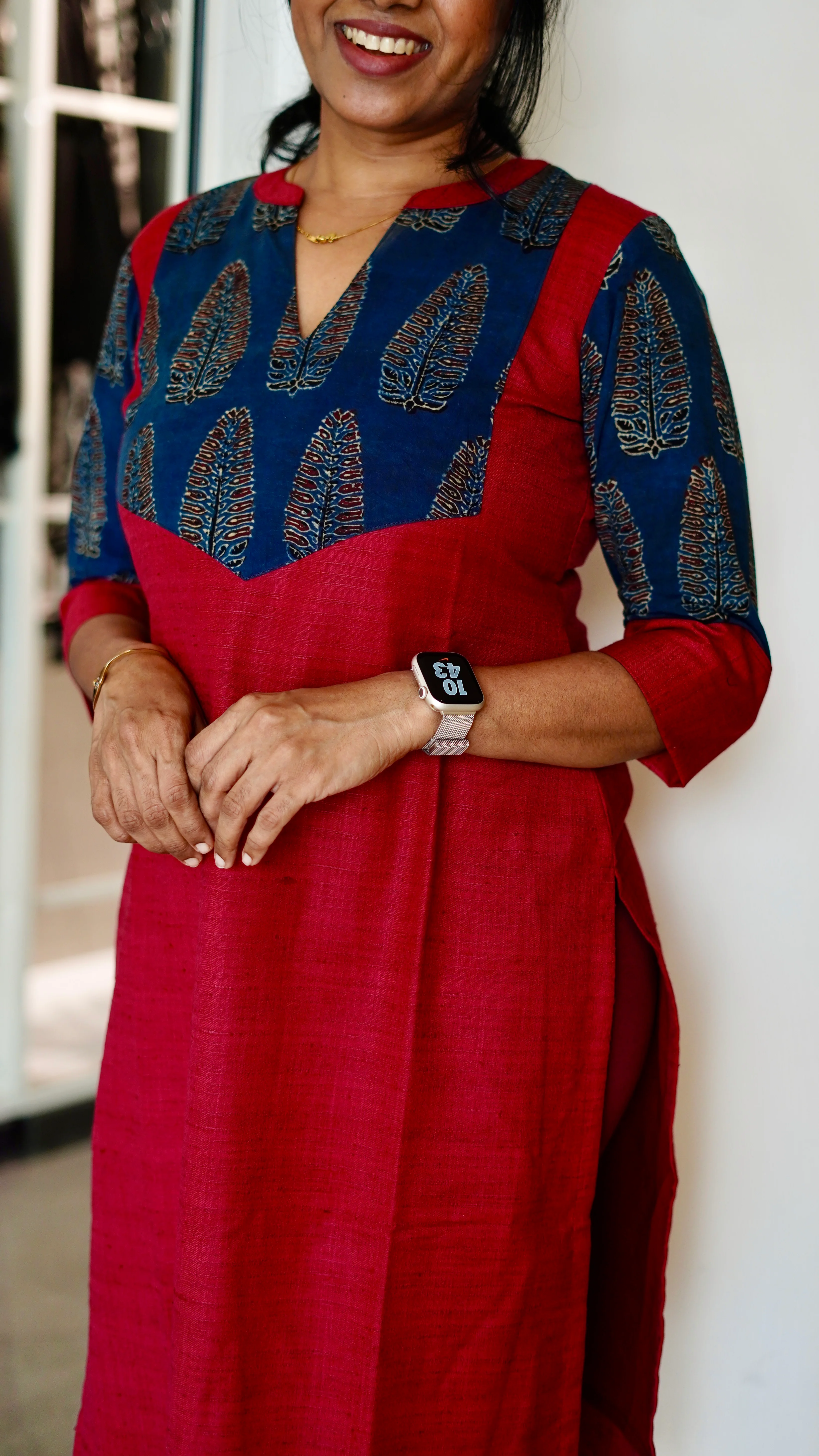 IMD - Shanvika Red Cotton Kurti - Image 4