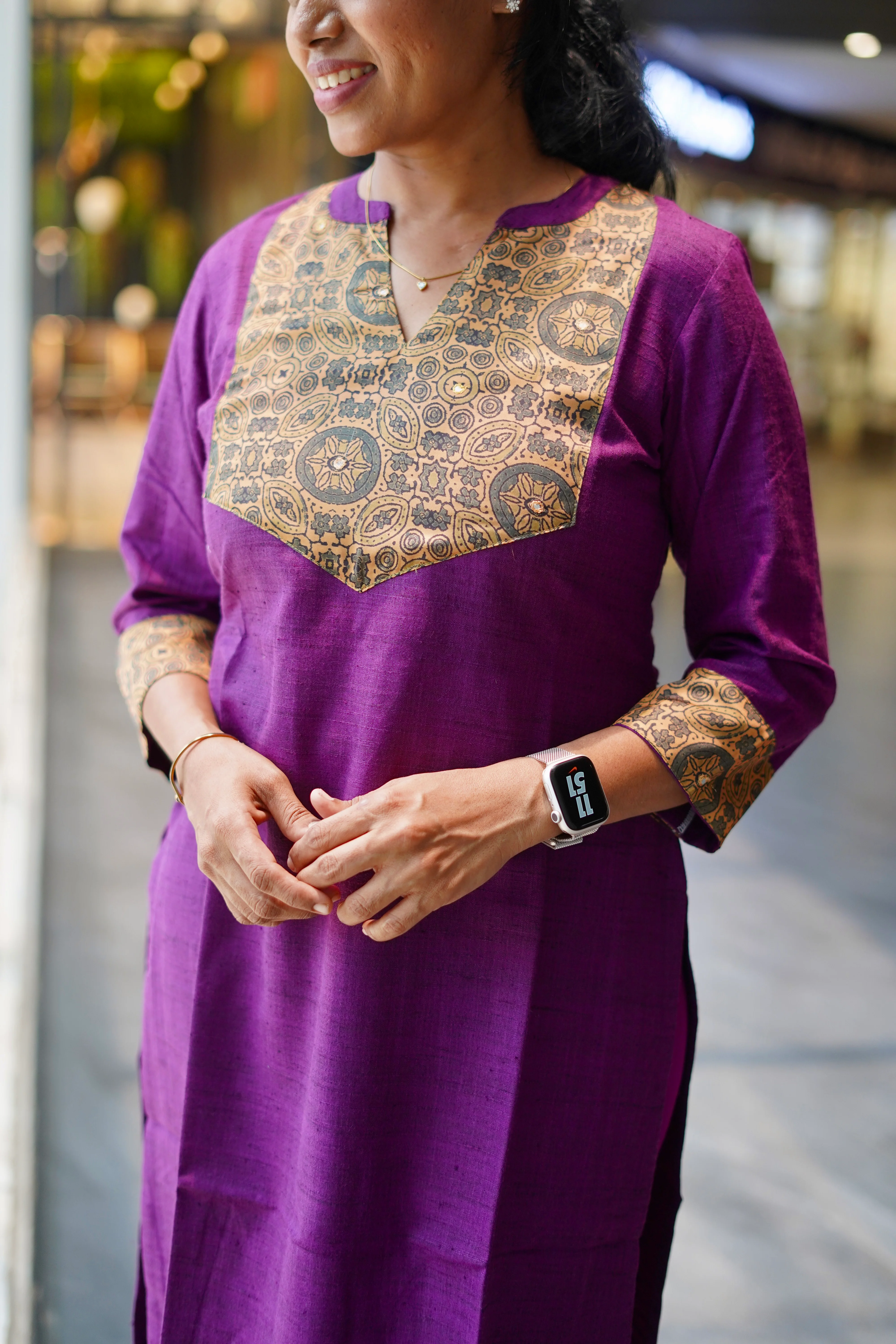 Shanvika Violet Cotton Kurti - Image 4