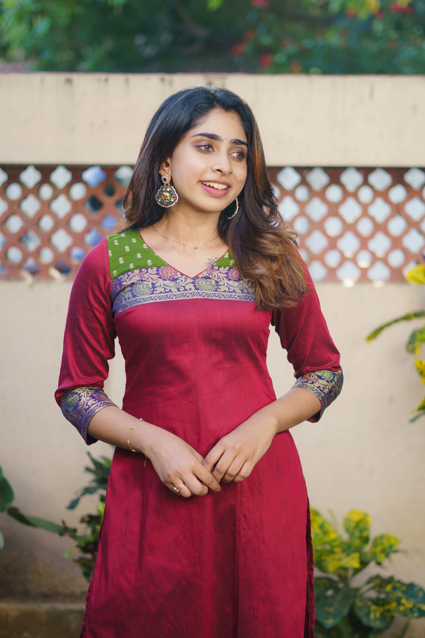 Sheetal Maroon Kurti set (Set of 2) - Image 10