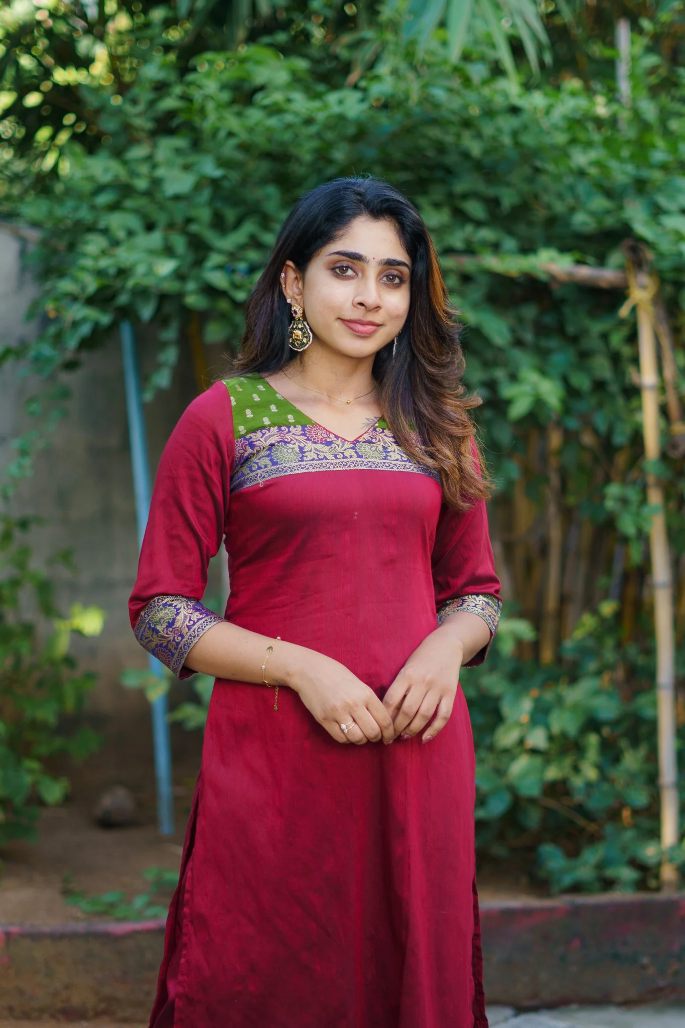 Sheetal Maroon Kurti set (Set of 2) - Image 13