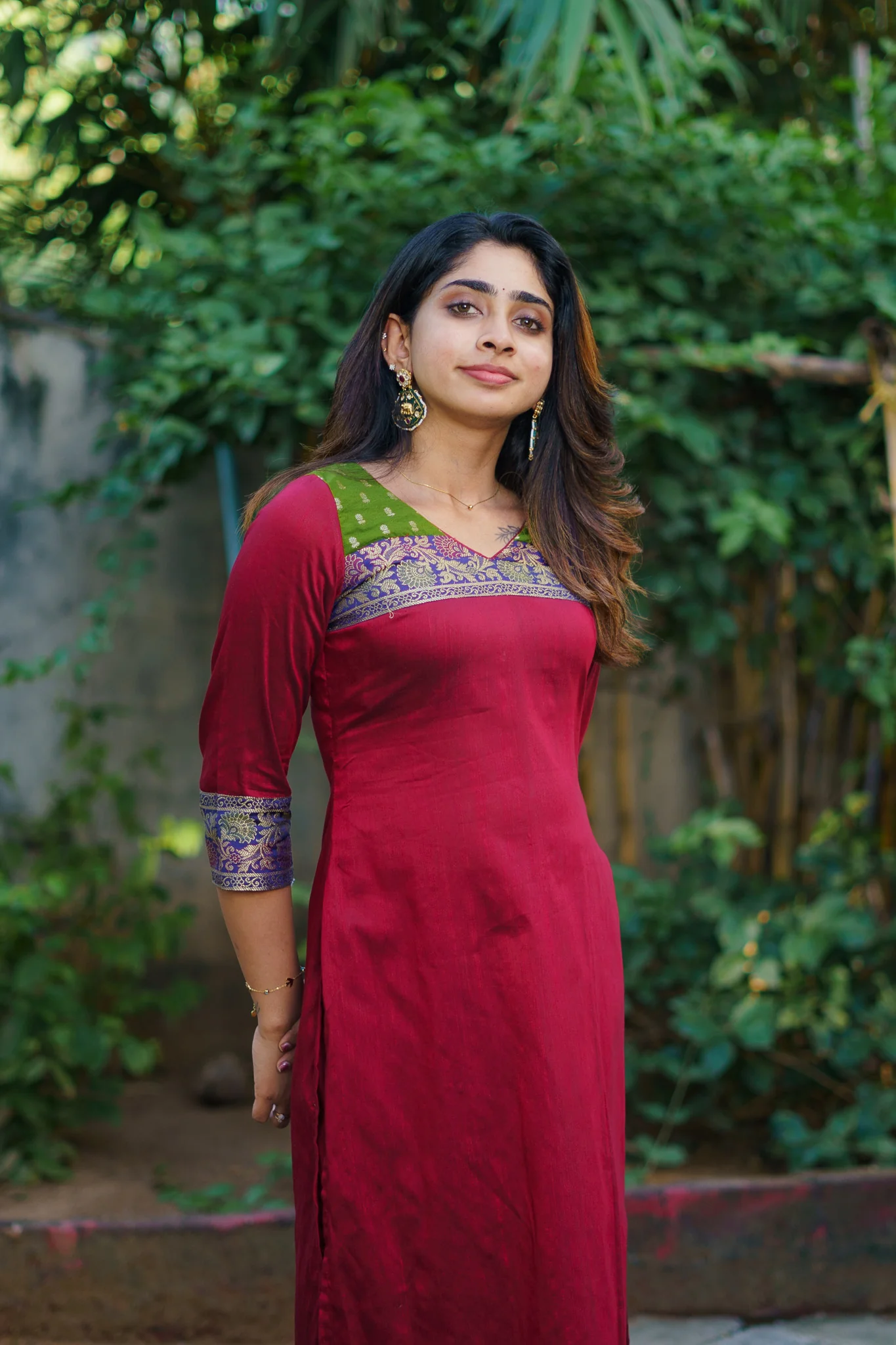 Sheetal Maroon Kurti set (Set of 2) - Image 14