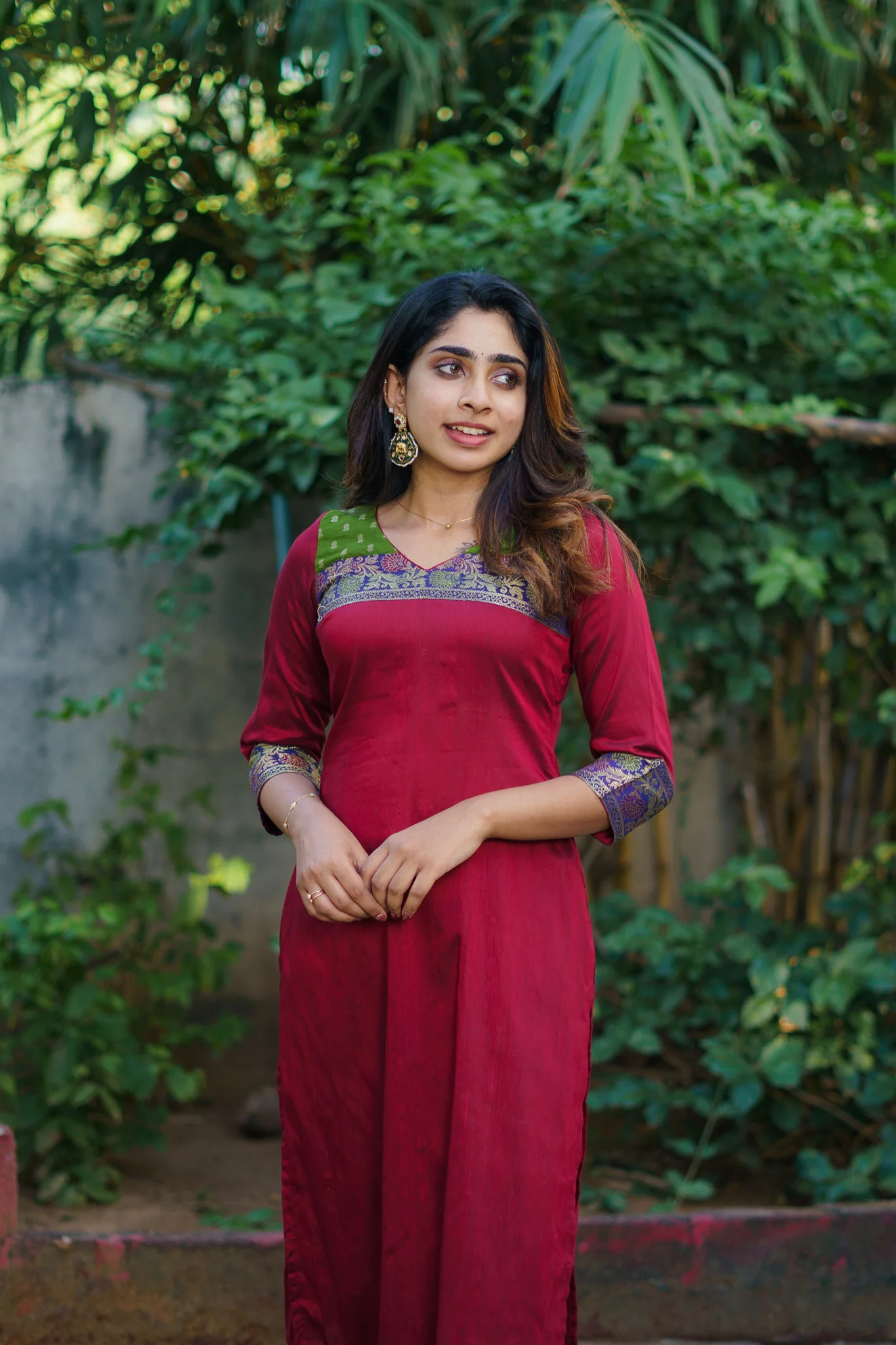 Sheetal Maroon Kurti set (Set of 2) - Image 15