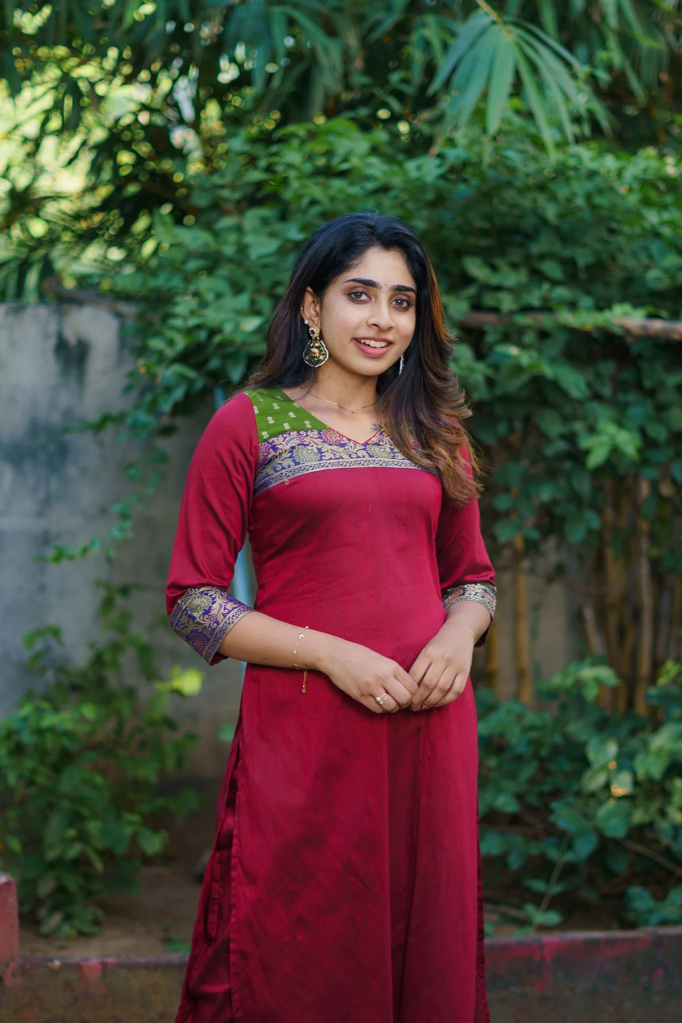 Sheetal Maroon Kurti set (Set of 2) - Image 16