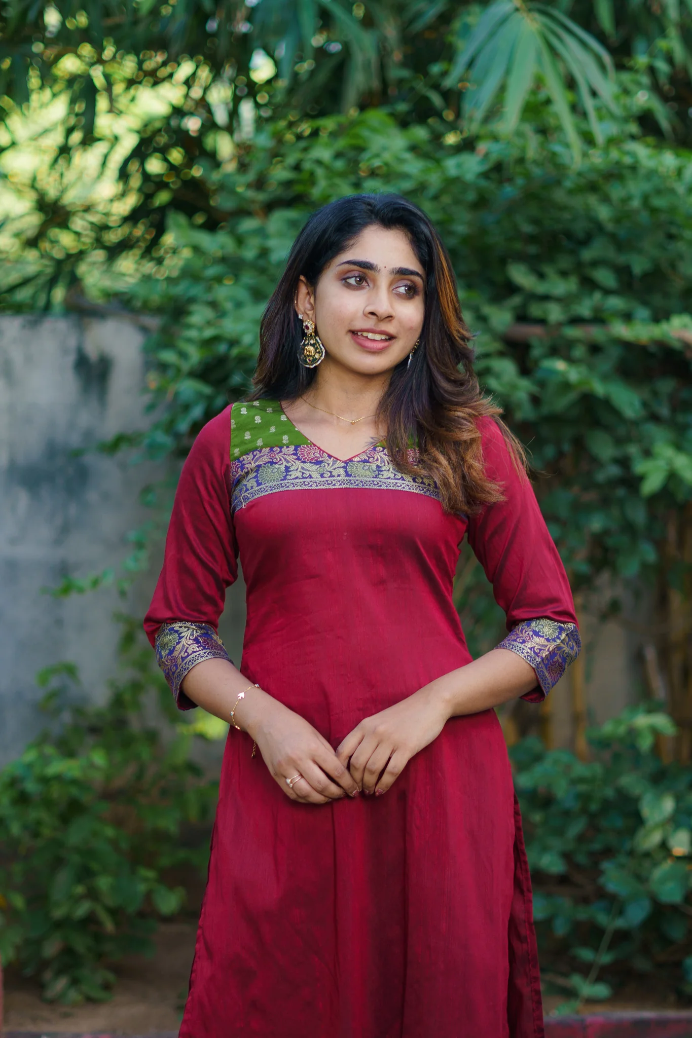 Sheetal Maroon Kurti set (Set of 2) - Image 17