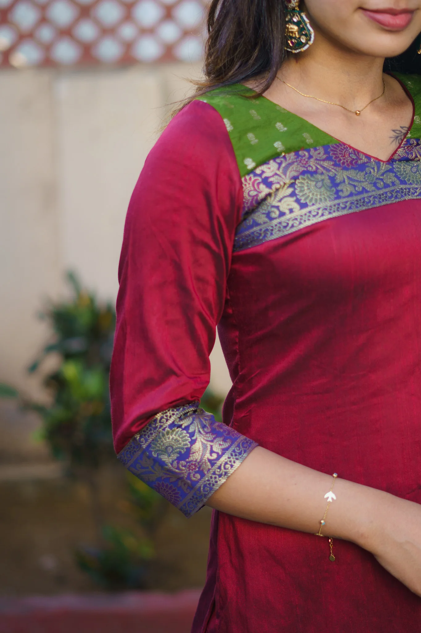 Sheetal Maroon Kurti set (Set of 2) - Image 19