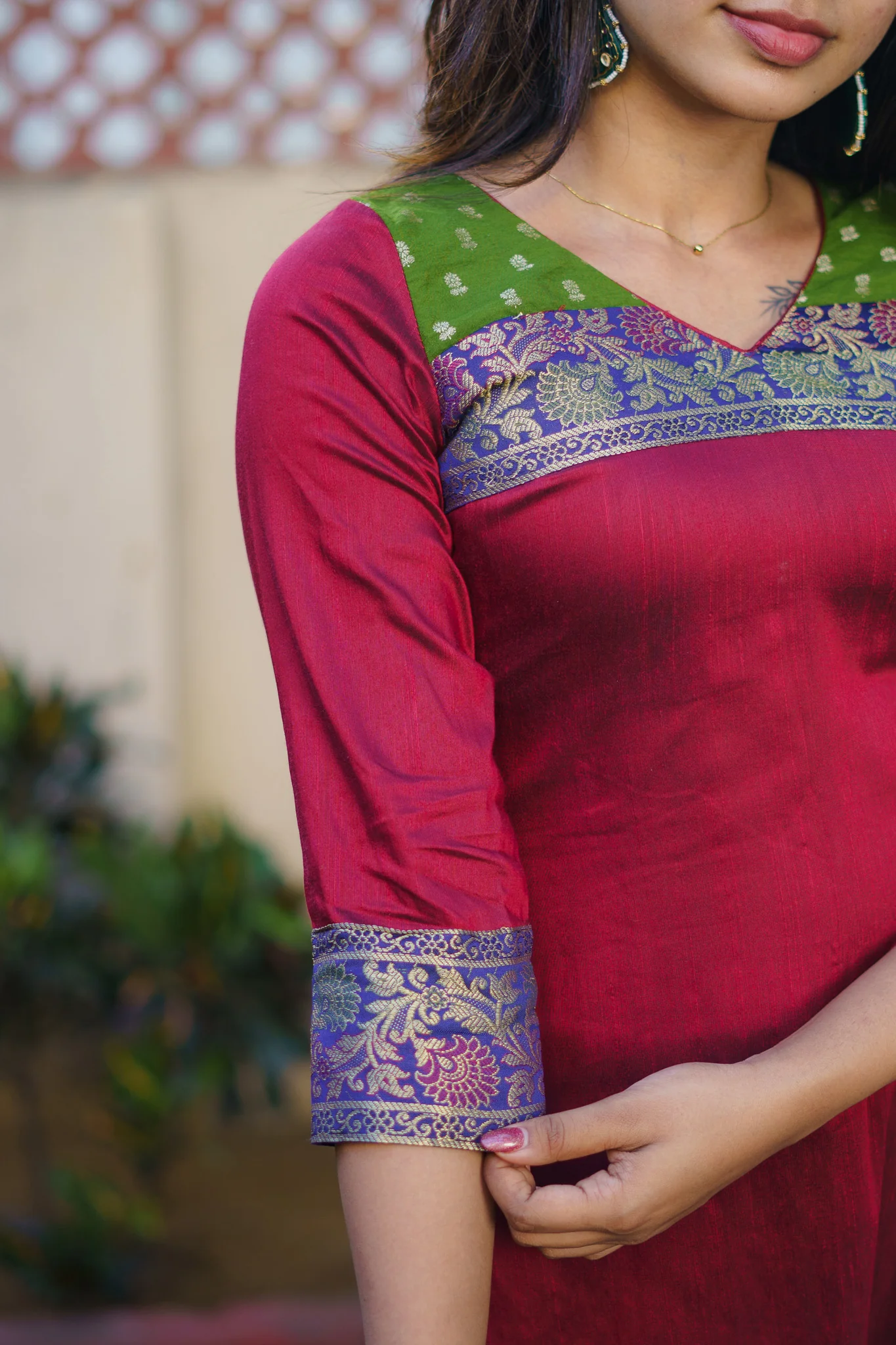 Sheetal Maroon Kurti set (Set of 2) - Image 20