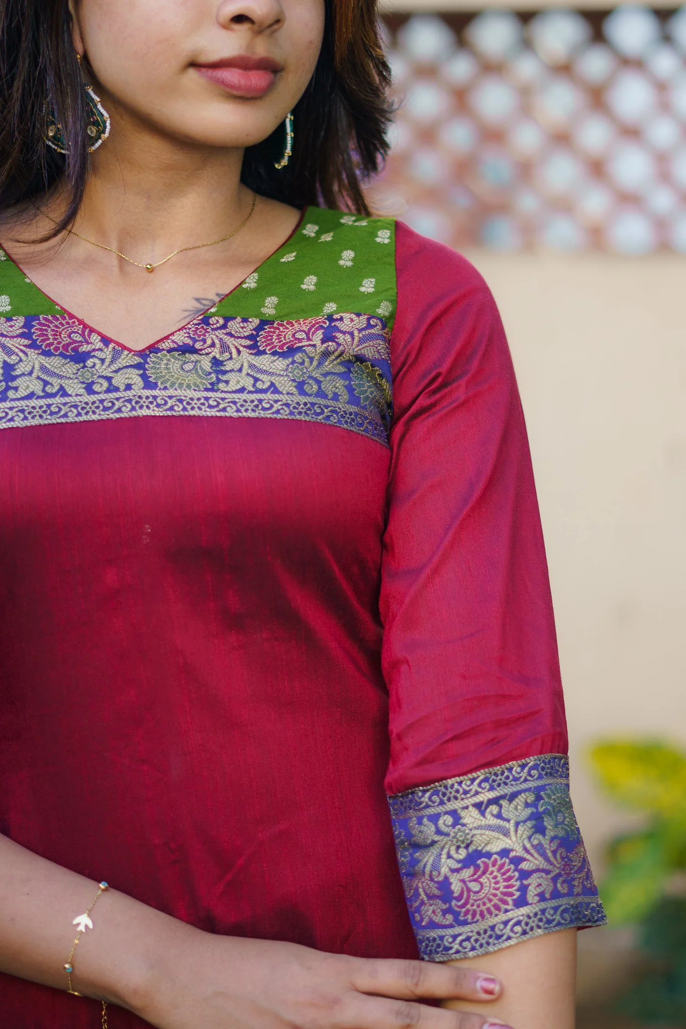 Sheetal Maroon Kurti set (Set of 2) - Image 22