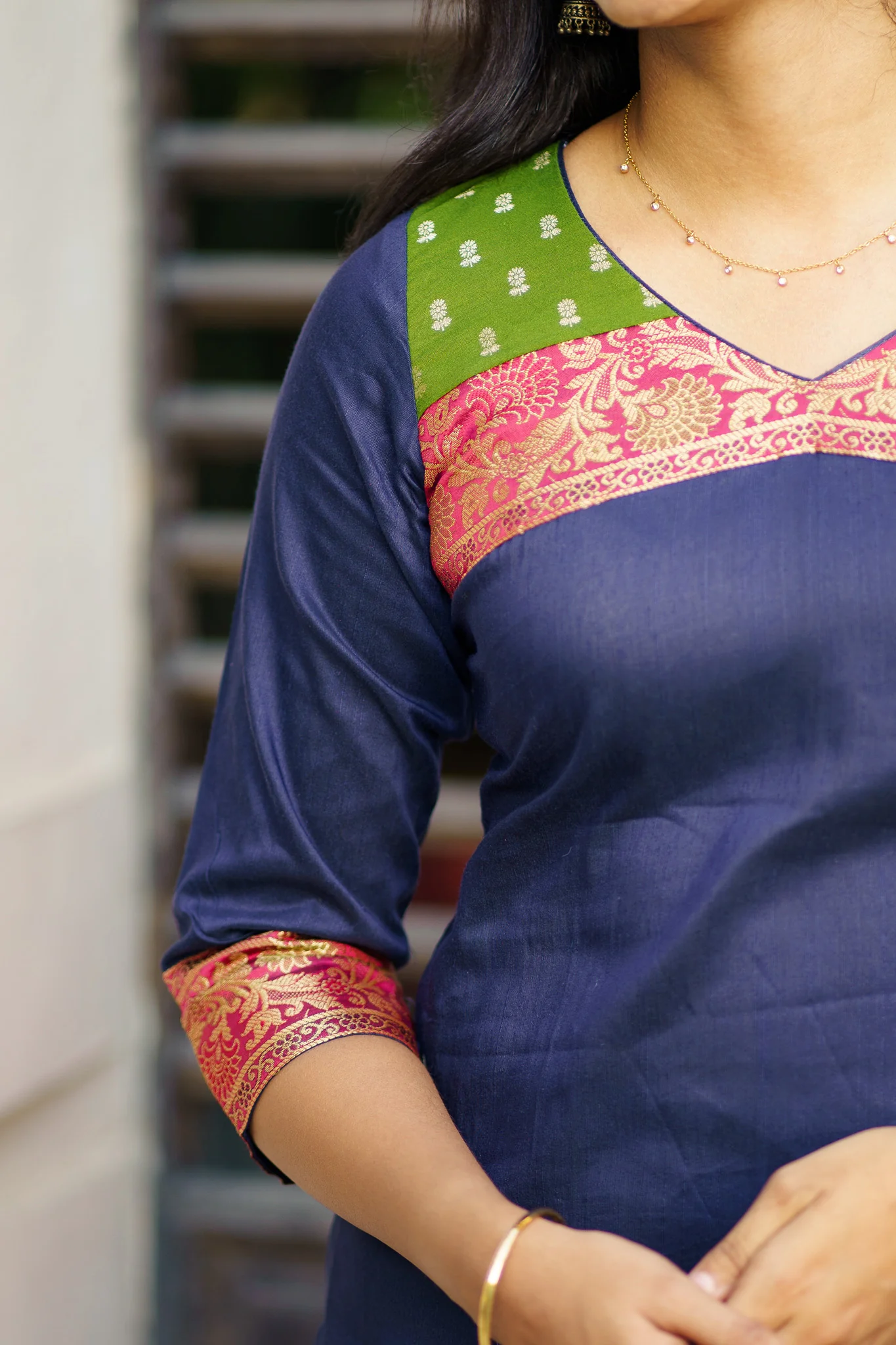 Sheetal Navy Blue Kurti set (Set of 2) - Image 15