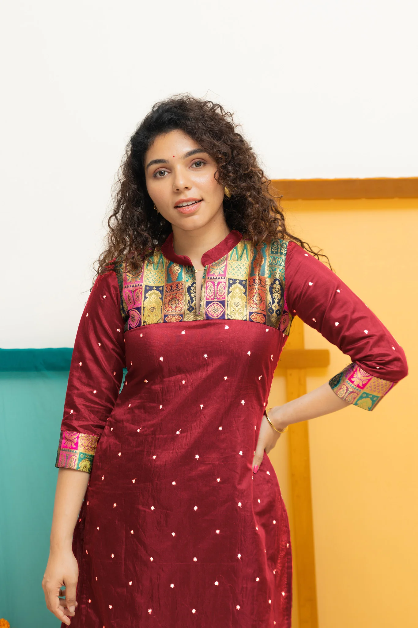Shilpa Maroon Kurti Set - Image 7