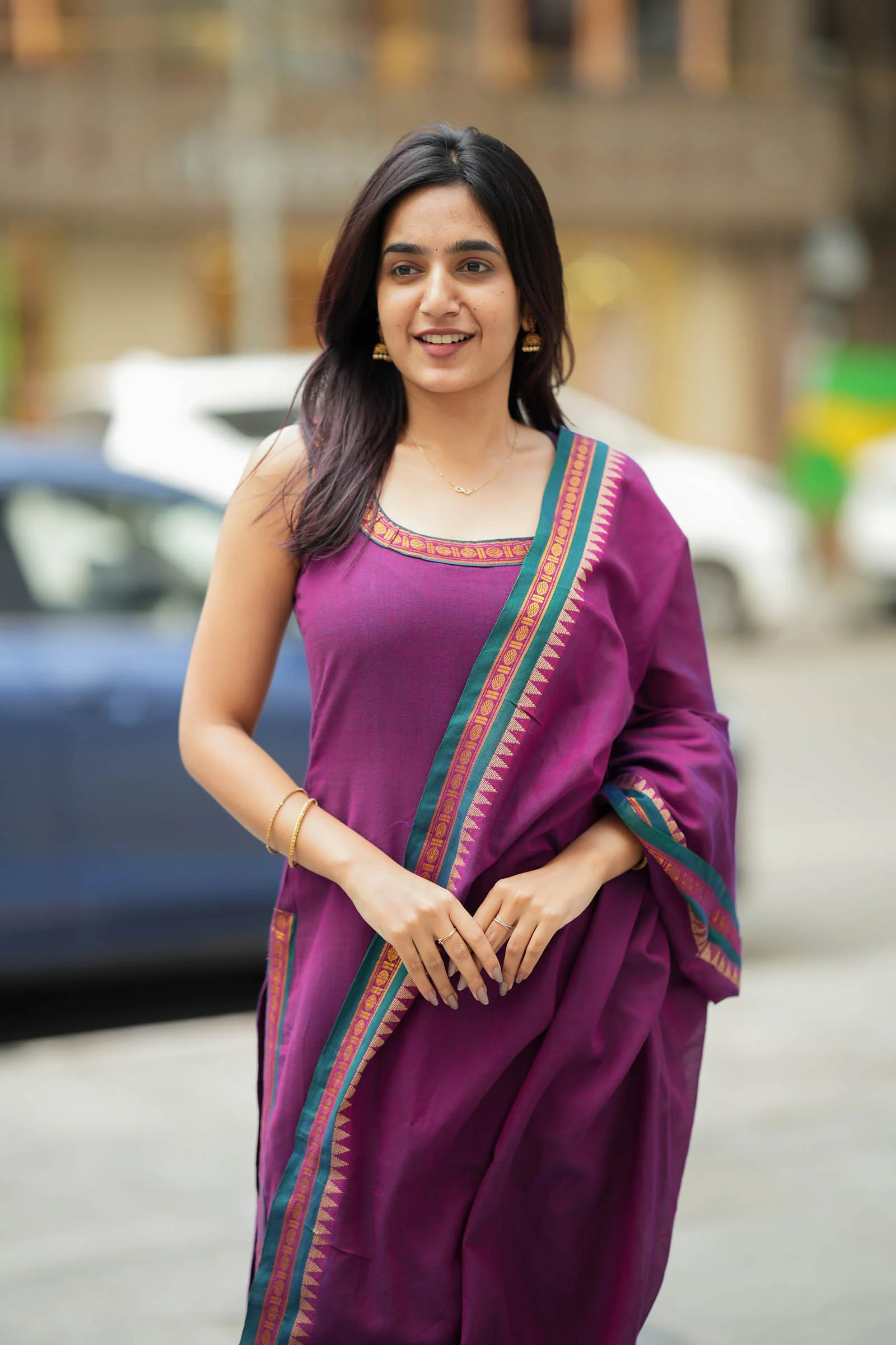 Shraddha Magenta Handloom Kurti Set (Set of 2) - Image 4