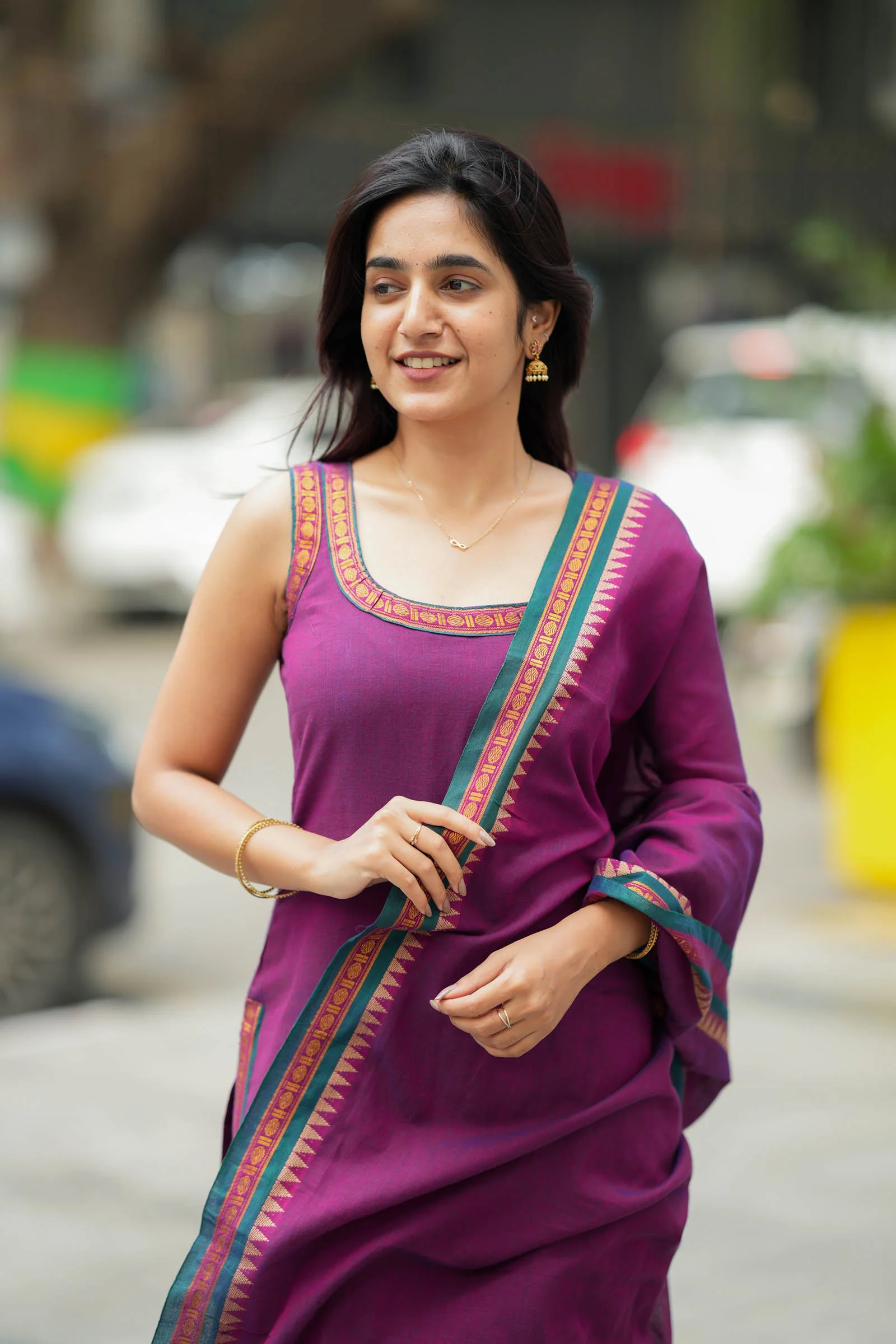 Shraddha Magenta Handloom Kurti Set (Set of 2) - Image 5