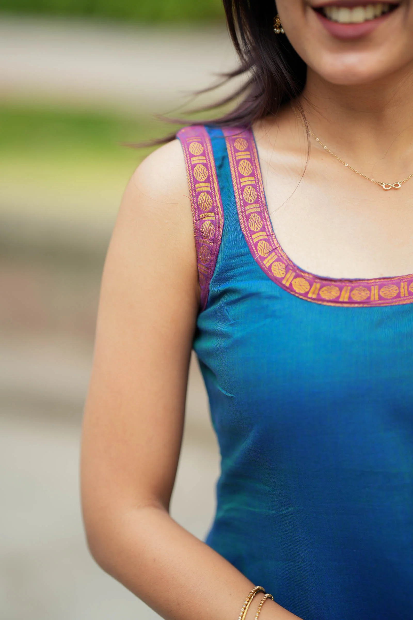 Shraddha Teal with Magenta Kurti Set (Set of 2) - Image 4