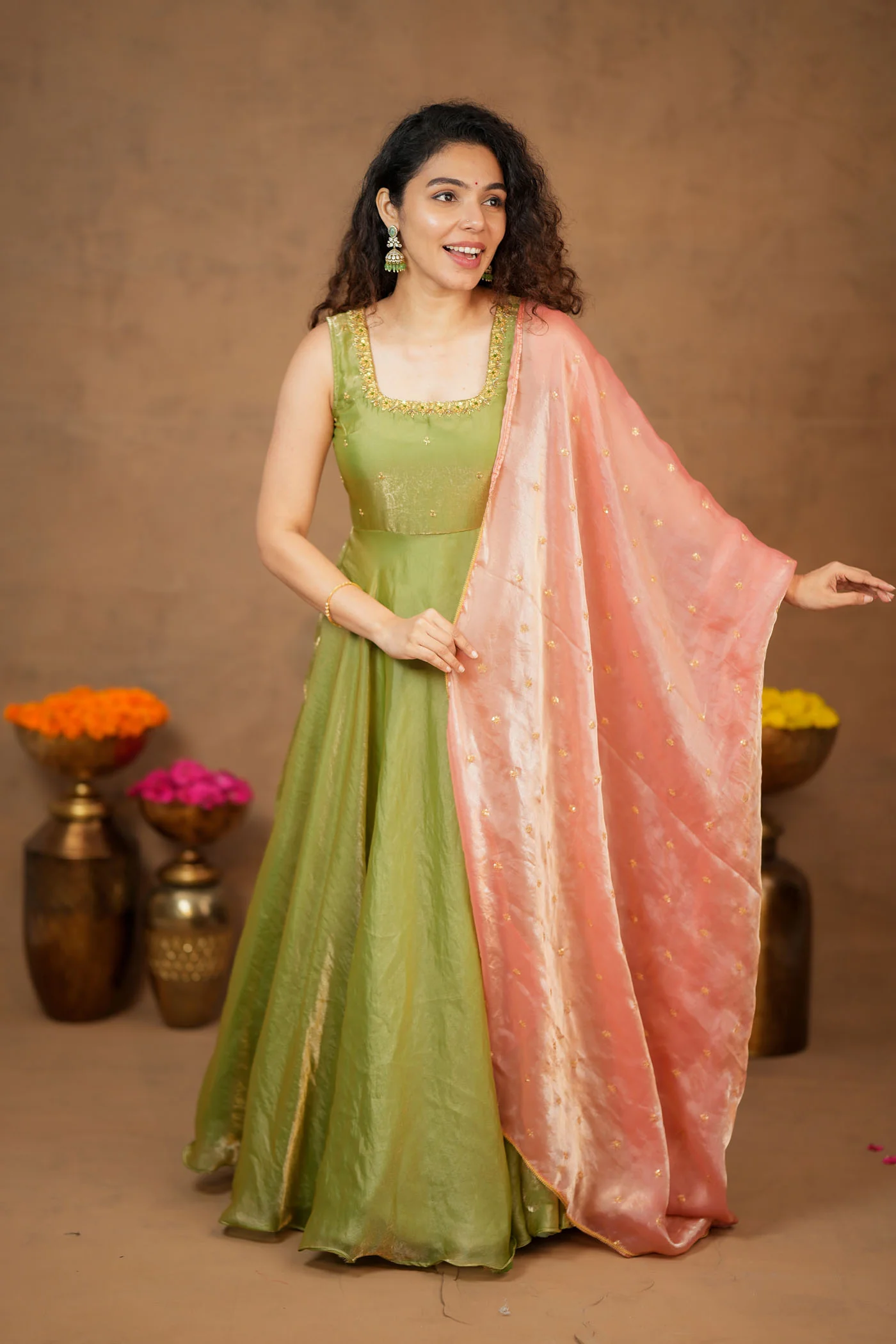 Shrishti Mint Green Sleeveless Maxi Dress (Set of 2) - Image 10