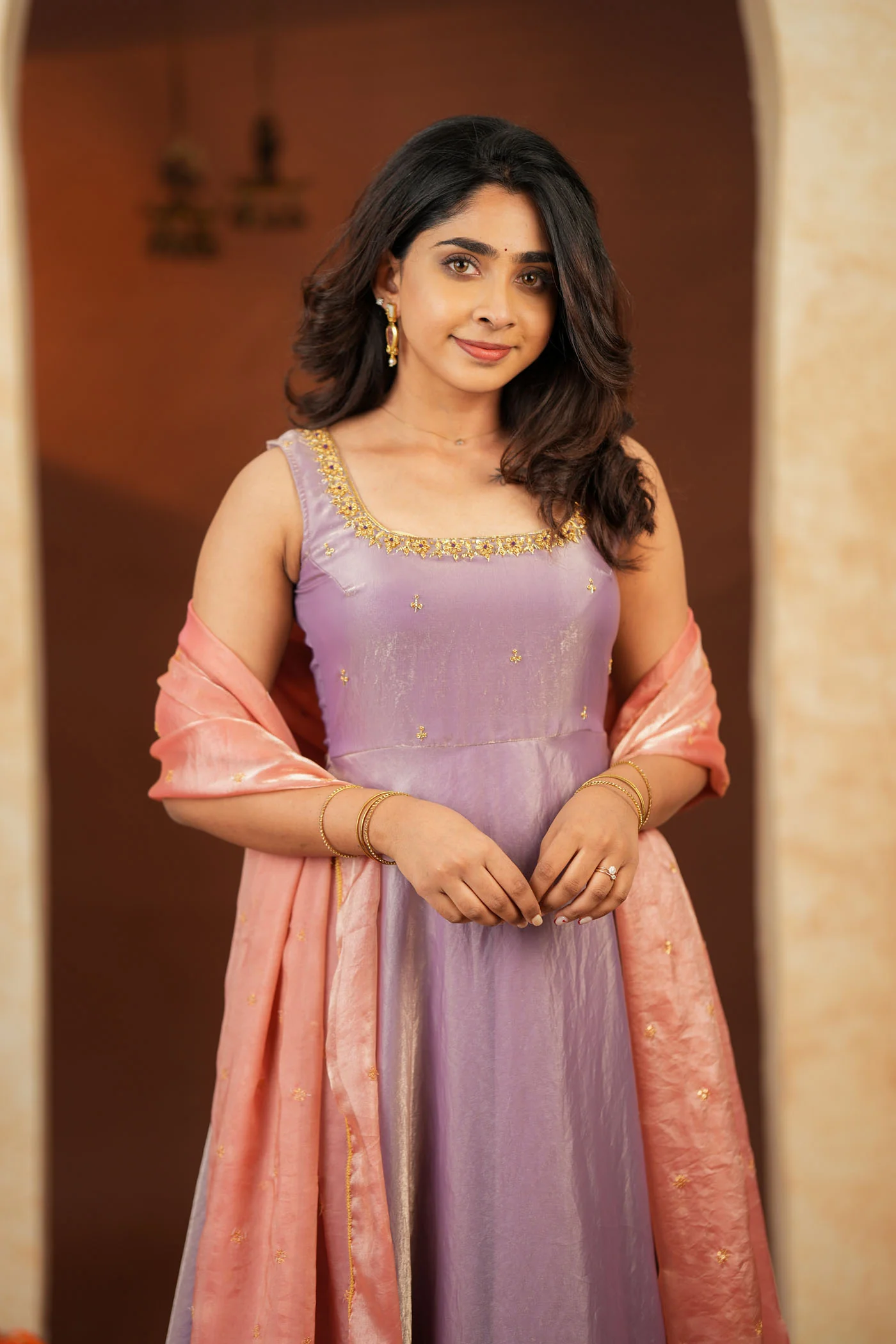 Shrishti Lilac Sleeveless Maxi Dress (Set of 2) - Image 7