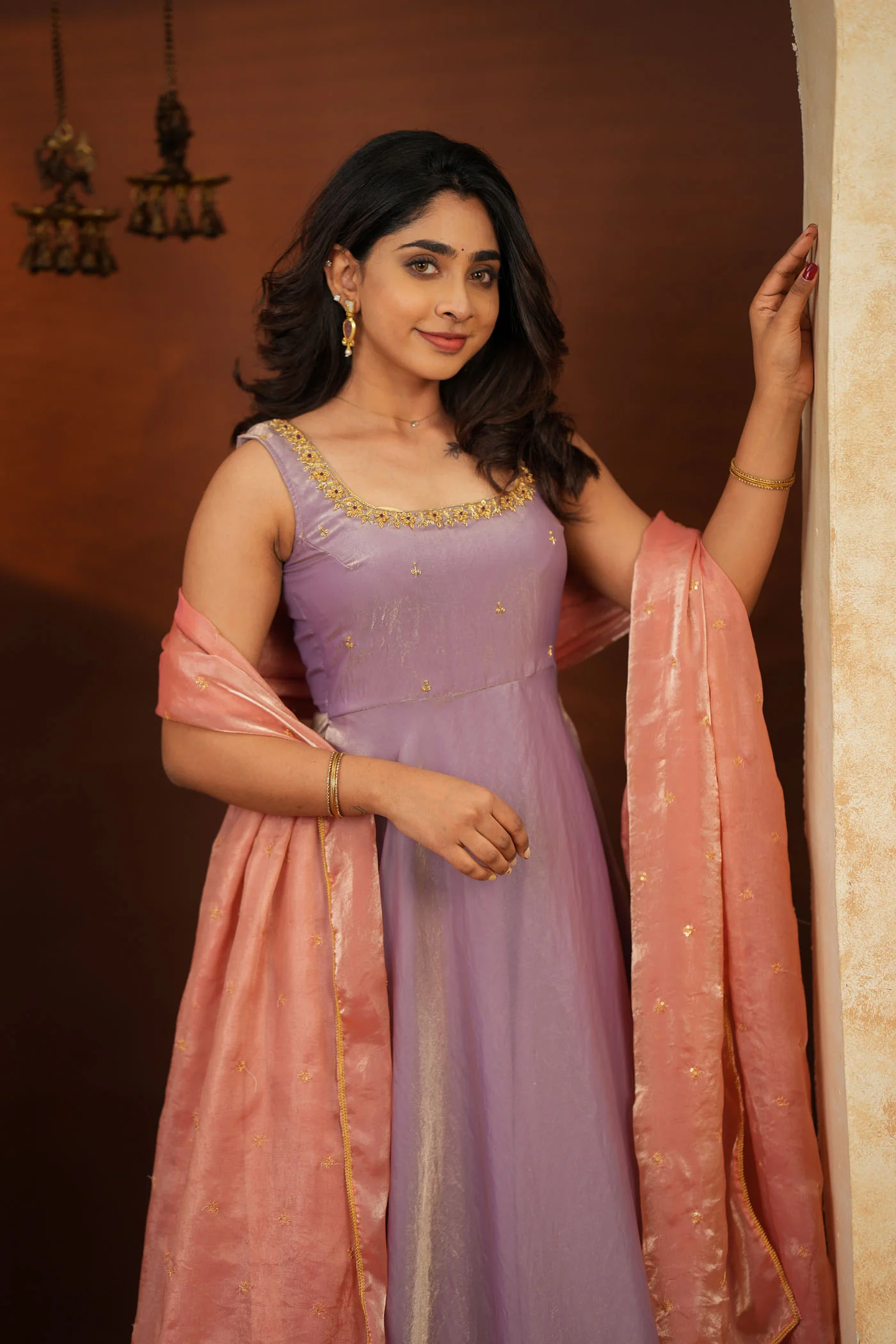 Shrishti Lilac Sleeveless Maxi Dress (Set of 2) - Image 8
