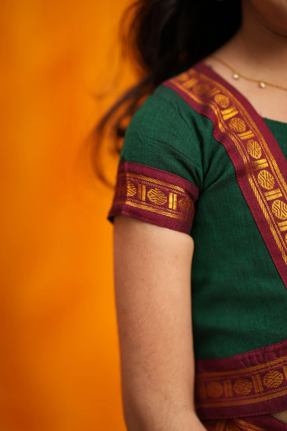 Sreeja Green Handwoven Lehenga Mini - Image 13