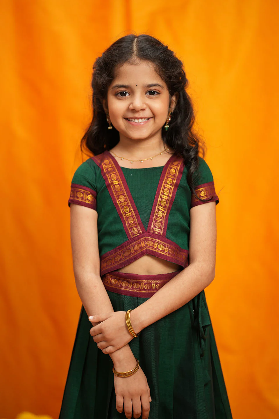 Sreeja Green Handwoven Lehenga Mini - Image 11